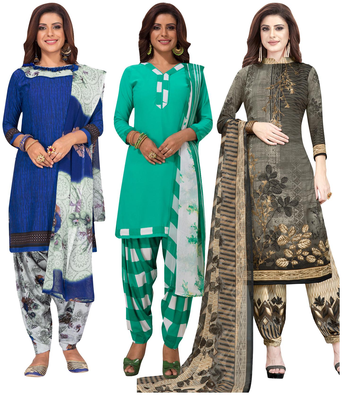 

Salwar Studio Multi Unstitched Kurta with bottom dupatta With dupatta Dress Material