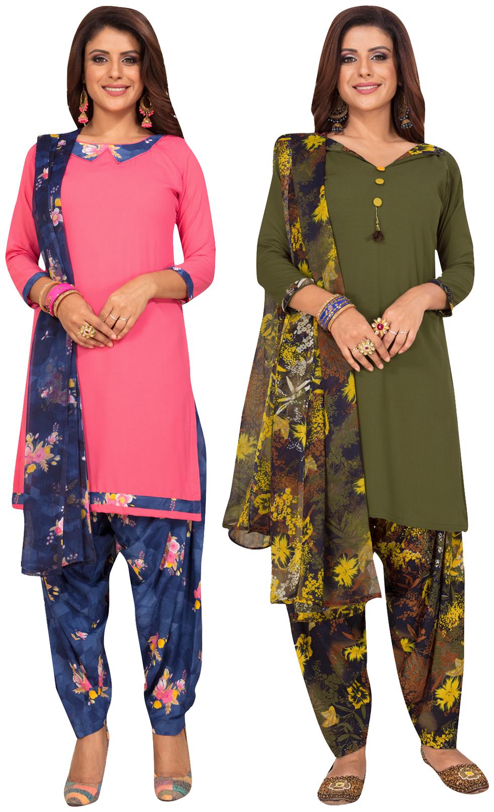 

Salwar Studio Multi Unstitched Kurta with bottom dupatta With dupatta Dress Material