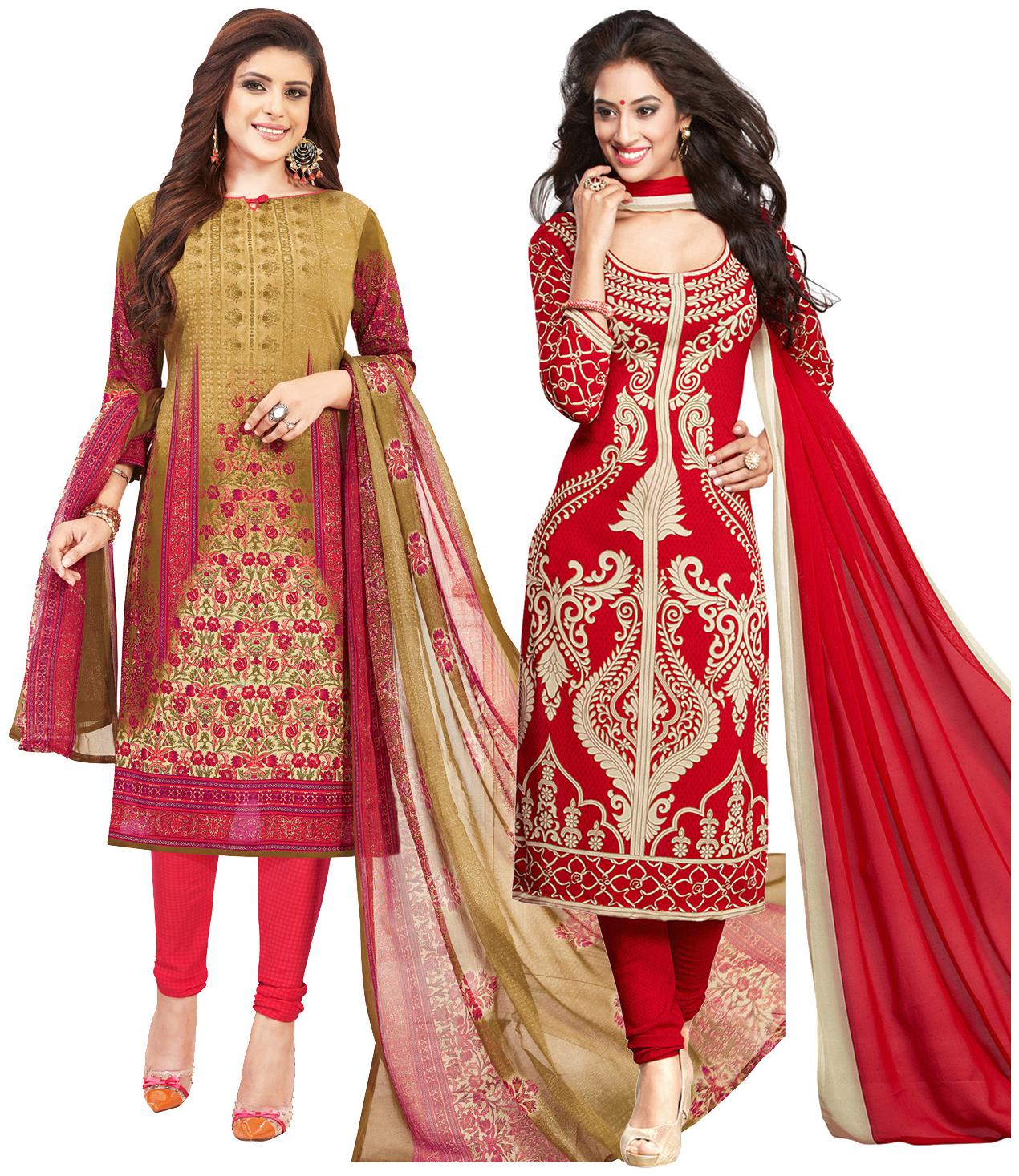 

Salwar Studio Multi Unstitched Kurta with bottom dupatta With dupatta Dress Material
