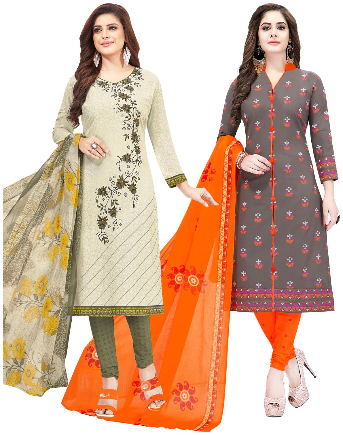 

Salwar Studio Women Crepe Printed Kurta Bottom Dupatta Multi