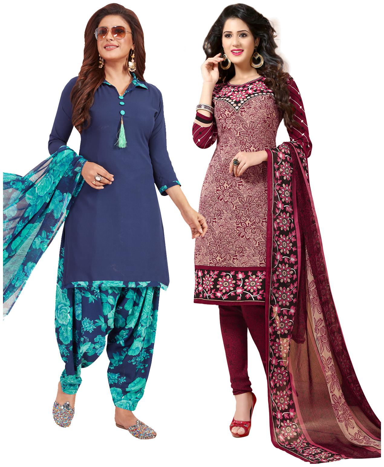 

Salwar Studio Multi Unstitched Kurta with bottom dupatta With dupatta Dress Material