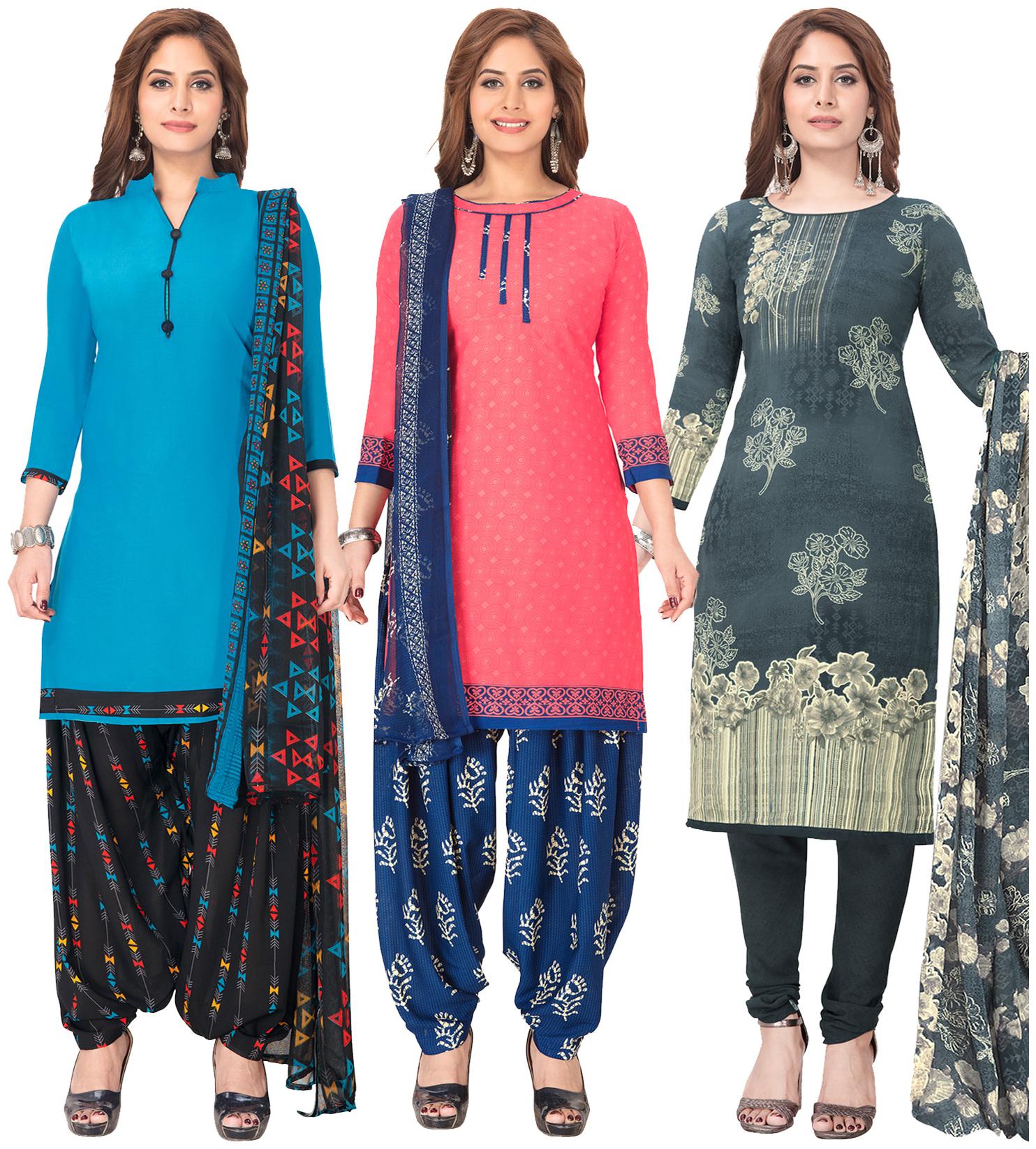 

Salwar Studio Multi Unstitched Kurta with bottom dupatta With dupatta Dress Material