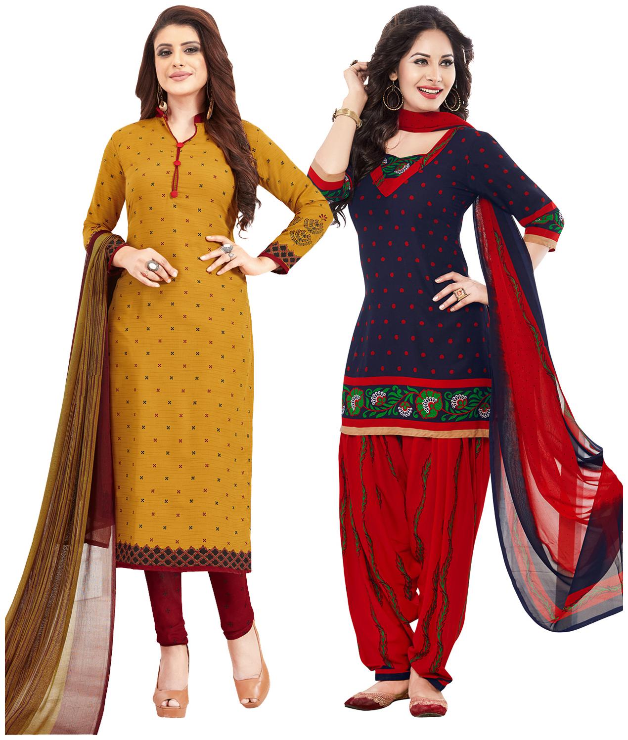 

Salwar Studio Women Crepe Printed Kurta Bottom Dupatta Multi