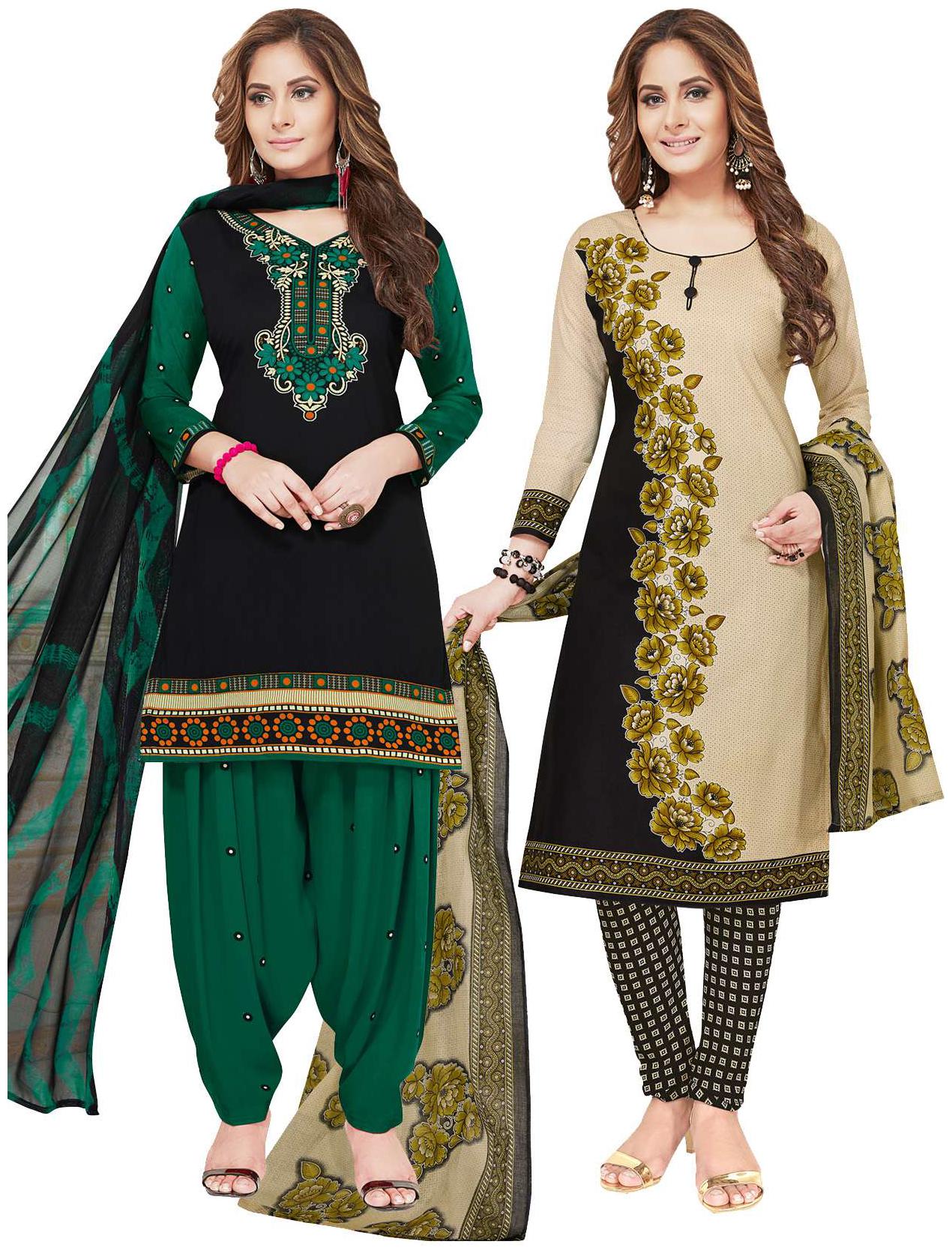 

Salwar Studio Multi Unstitched Kurta fabric With dupatta Dress Material