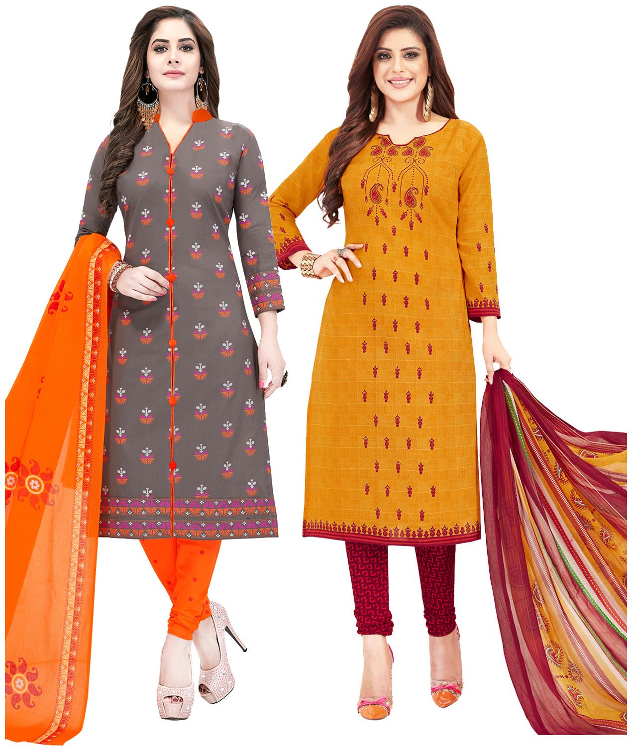 

Salwar Studio Women Crepe Printed Kurta Bottom Dupatta Multi