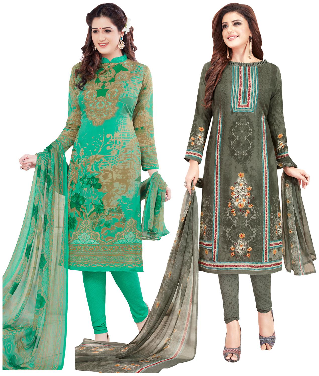 

Salwar Studio Multi Unstitched Kurta with bottom dupatta With dupatta Dress Material