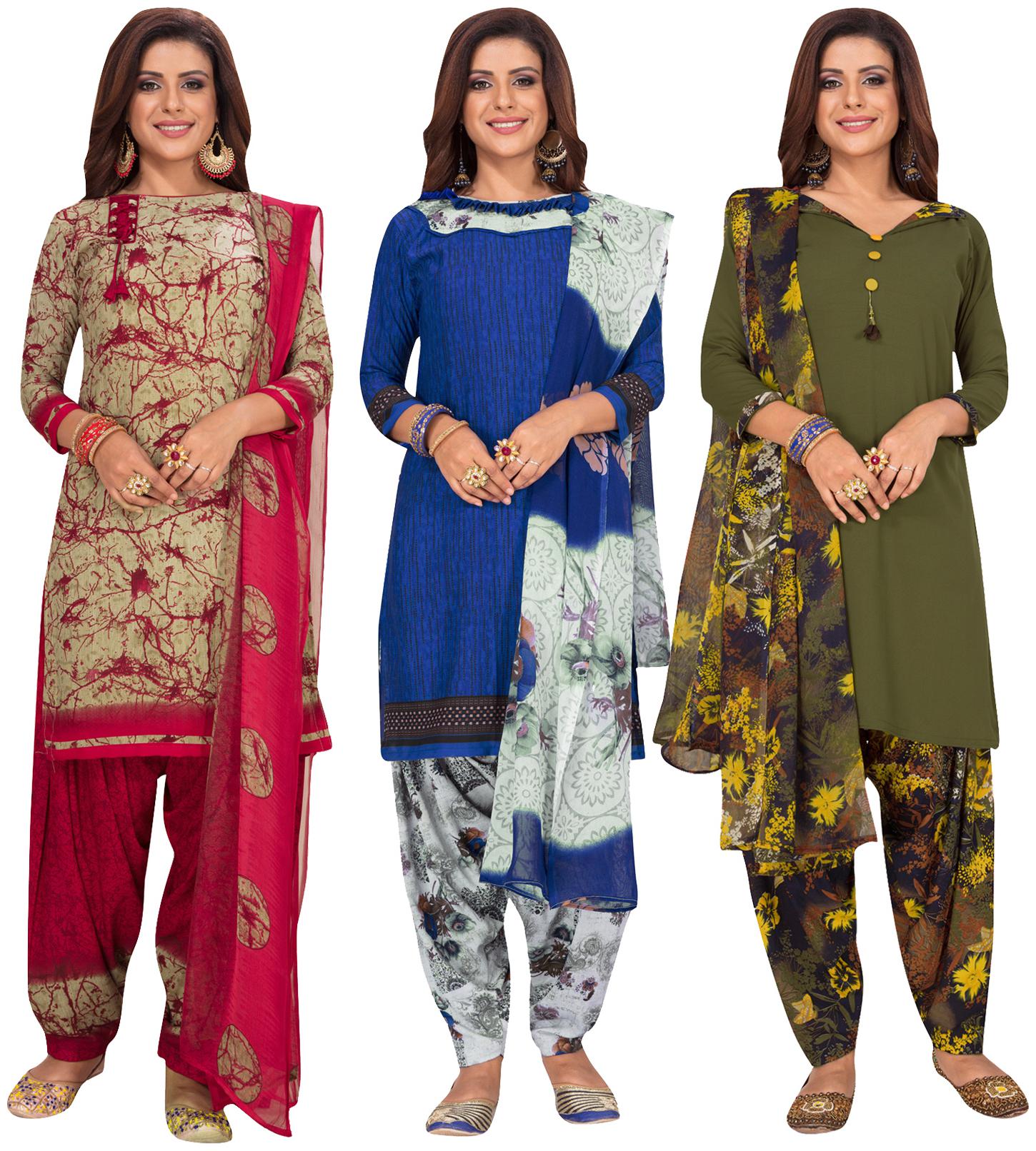 

Salwar Studio Multi Unstitched Kurta with bottom dupatta With dupatta Dress Material