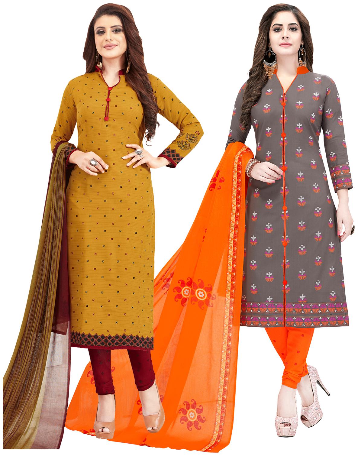 

Salwar Studio Women Crepe Printed Kurta Bottom Dupatta Multi