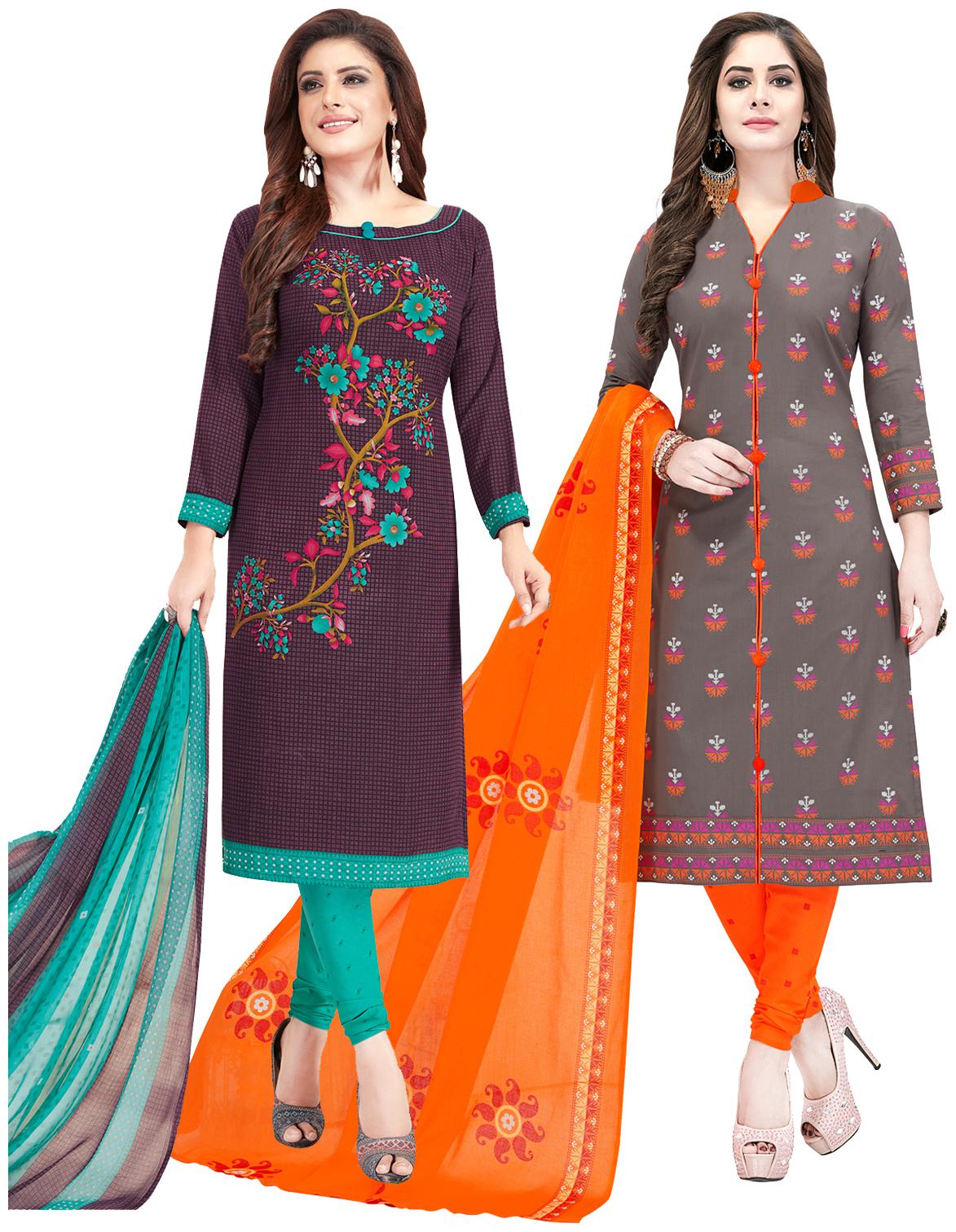 

Salwar Studio Multi Unstitched Kurta with bottom dupatta With dupatta Dress Material