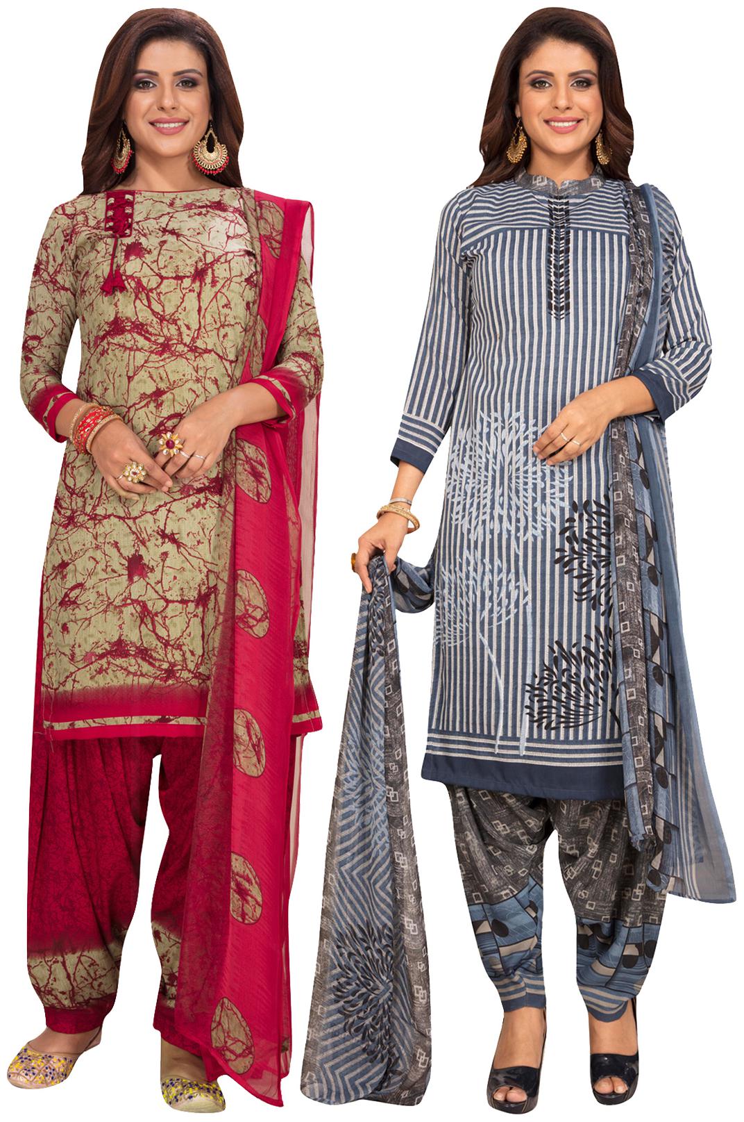 

Salwar Studio Multi Unstitched Kurta with bottom dupatta With dupatta Dress Material