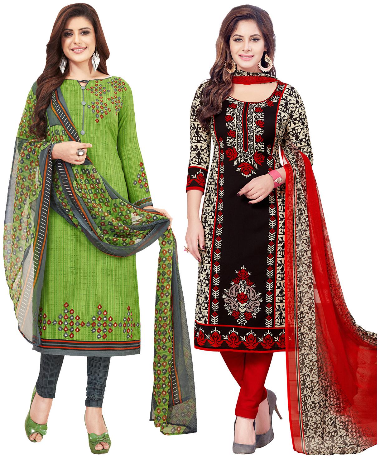 

Salwar Studio Multi Unstitched Kurta with bottom dupatta With dupatta Dress Material