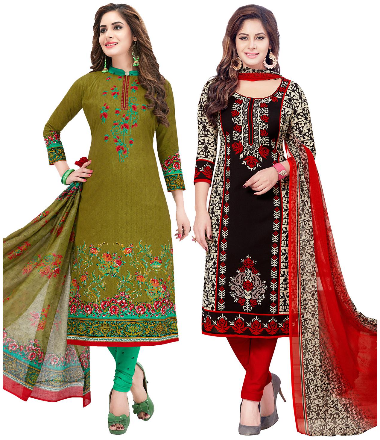 

Salwar Studio Multi Unstitched Kurta with bottom dupatta With dupatta Dress Material