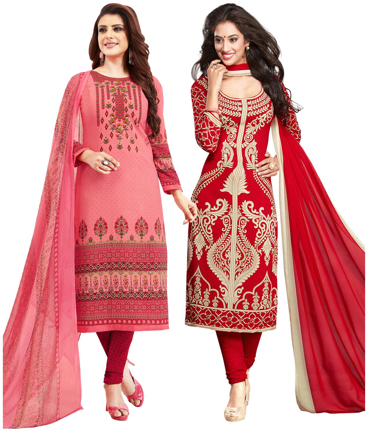 

Salwar Studio Women Crepe Printed Kurta Bottom Dupatta Multi