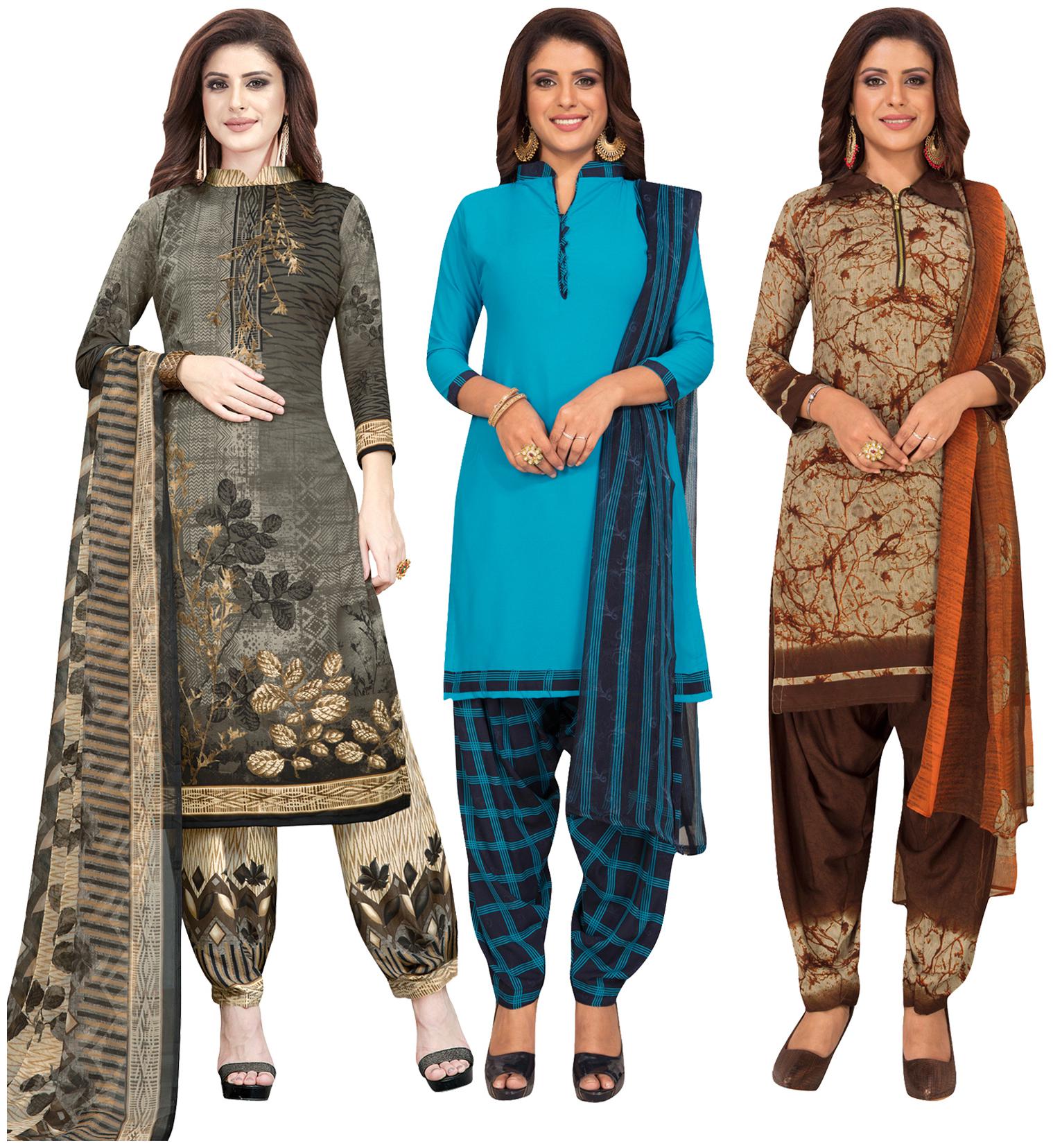 

Salwar Studio Multi Unstitched Kurta with bottom dupatta With dupatta Dress Material