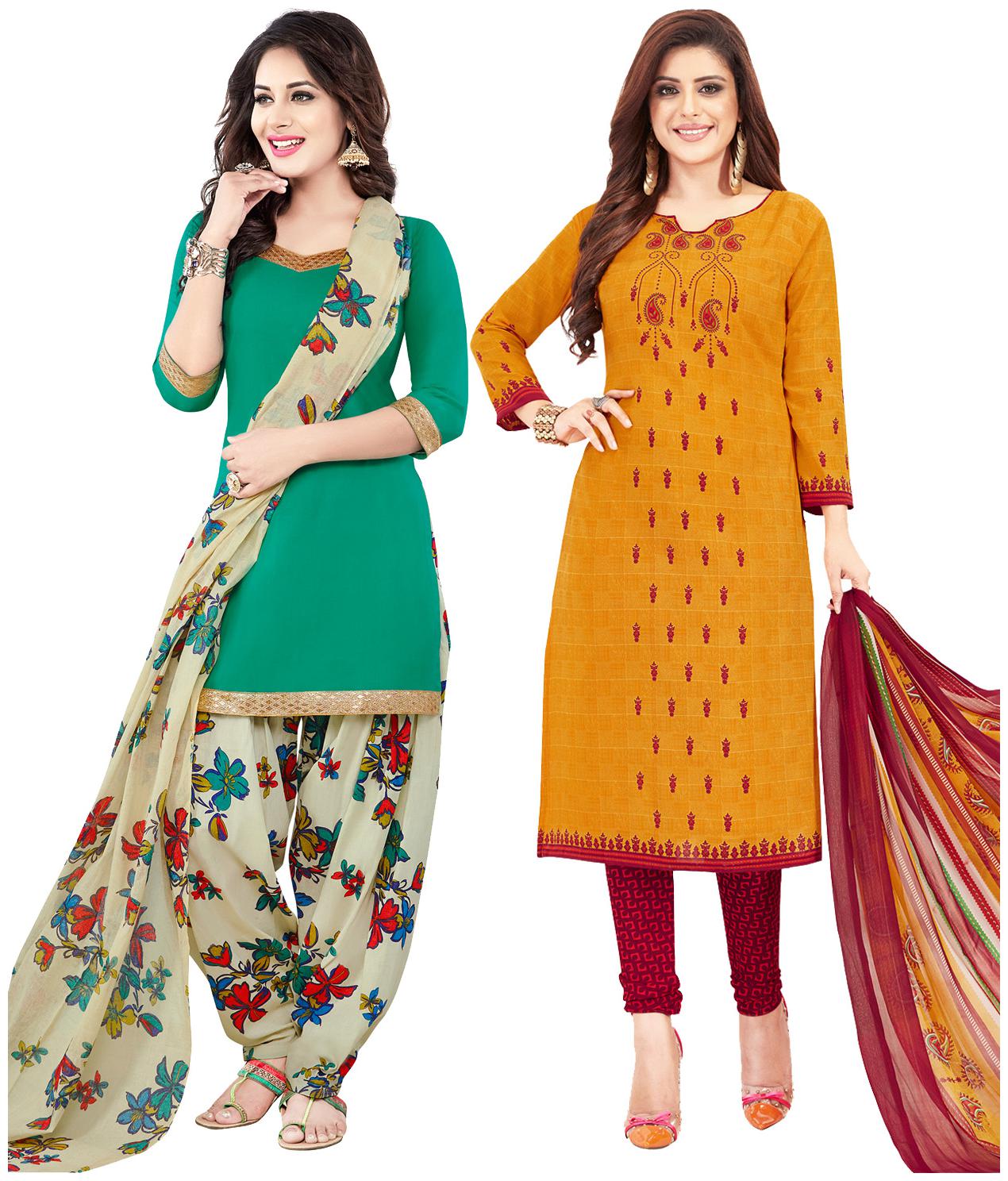 

Salwar Studio Multi Unstitched Kurta with bottom dupatta With dupatta Dress Material