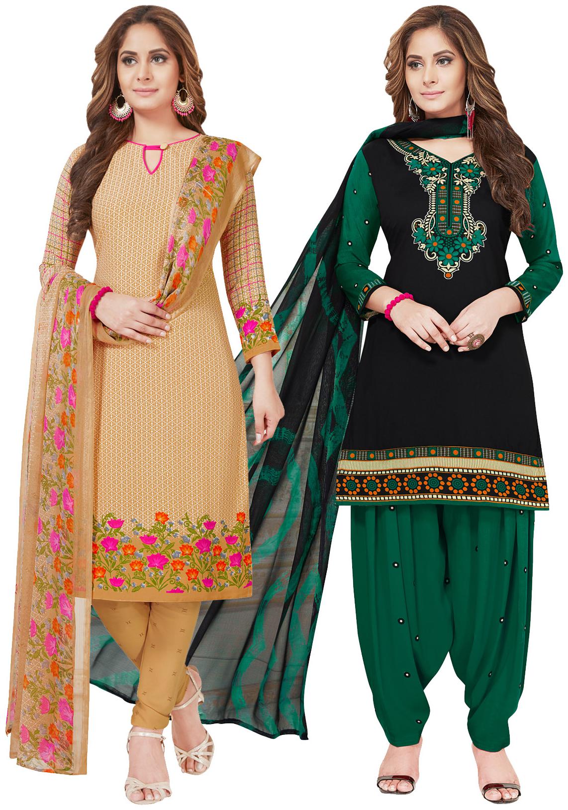 

Salwar Studio Multi Unstitched Kurta fabric With dupatta Dress Material
