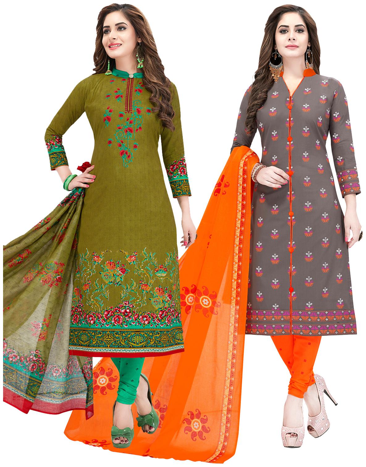 

Salwar Studio Multi Unstitched Kurta with bottom dupatta With dupatta Dress Material