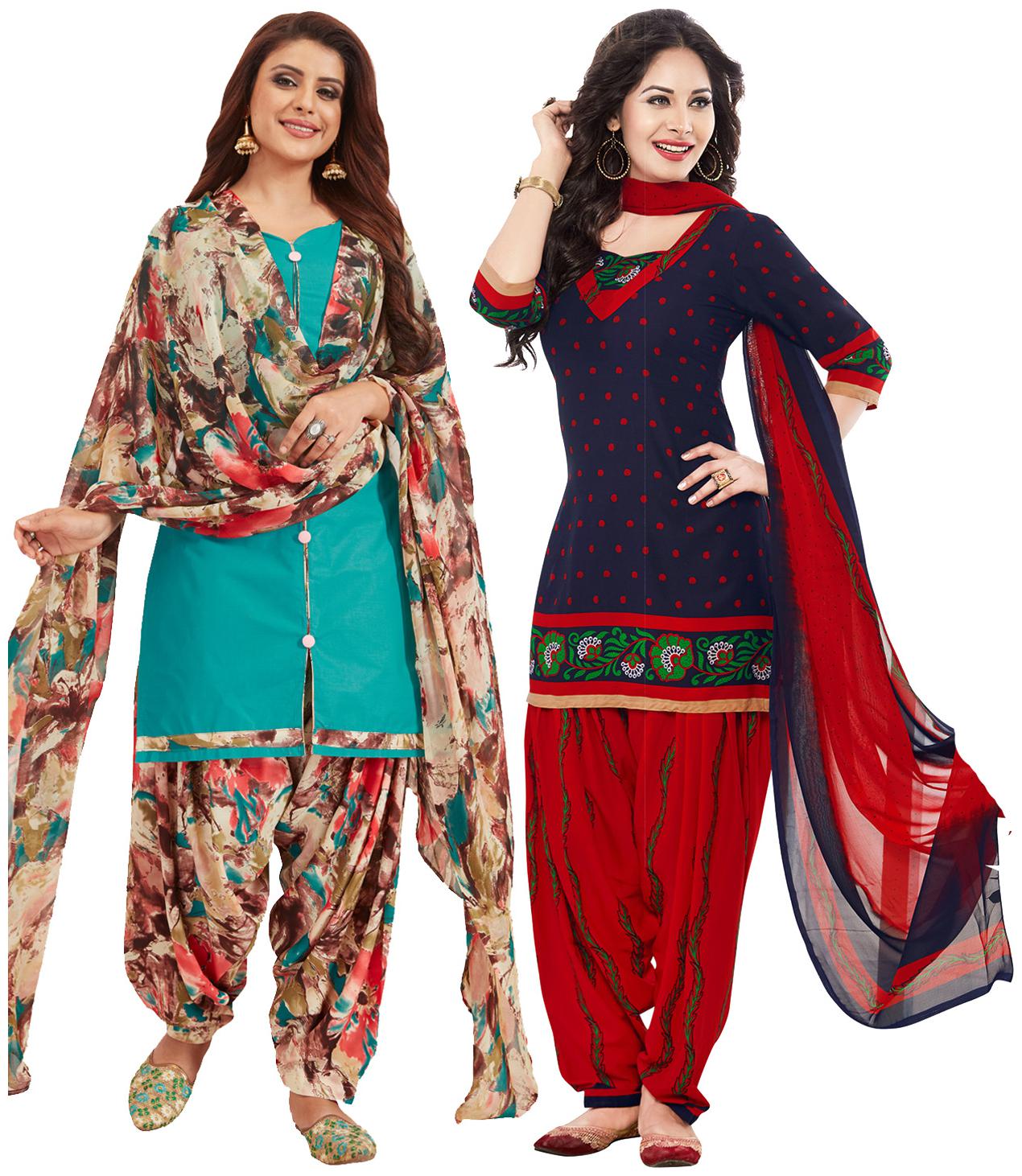 

Salwar Studio Women Crepe Printed Kurta Bottom Dupatta Multi