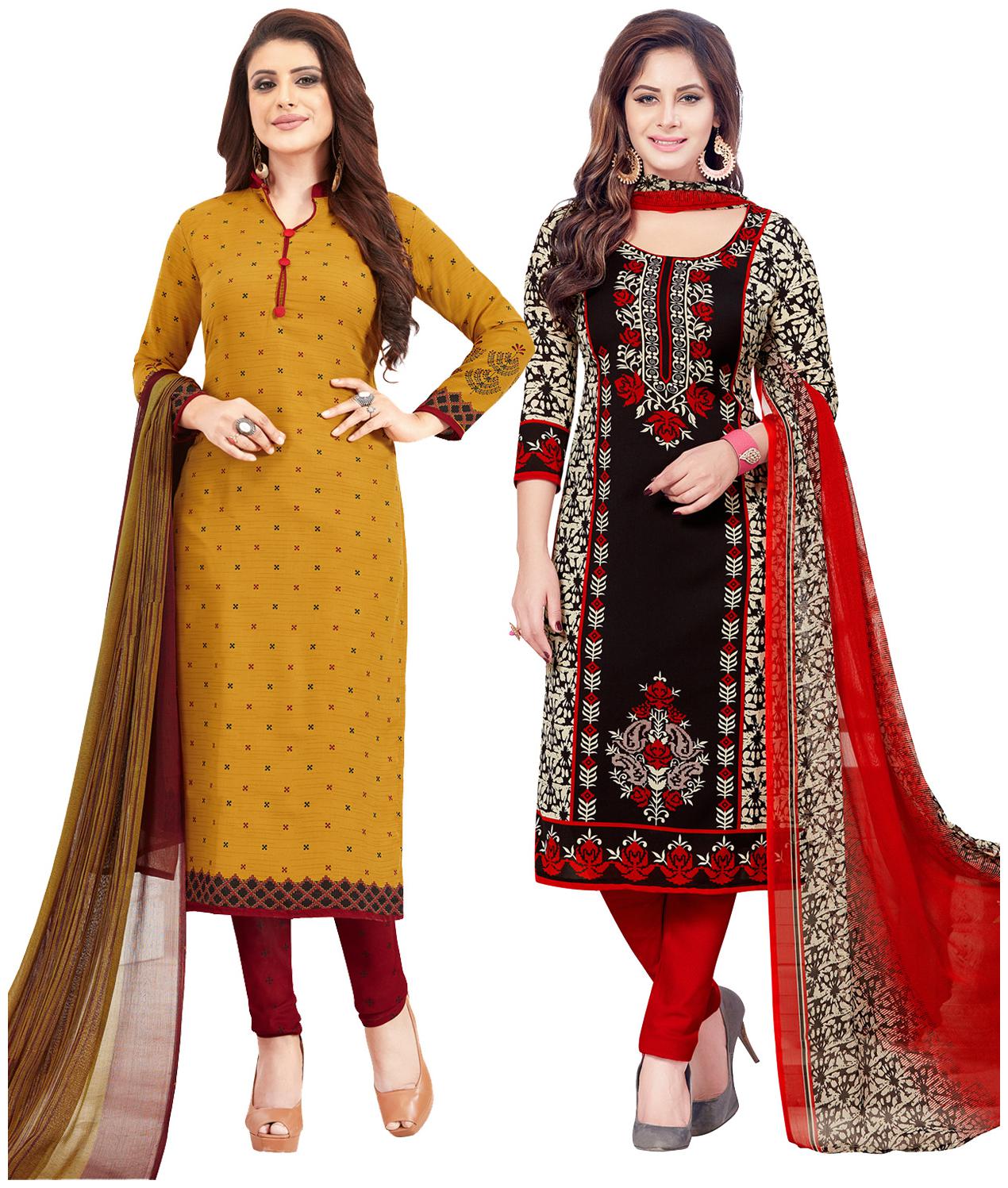 

Salwar Studio Women Crepe Printed Kurta Bottom Dupatta Multi