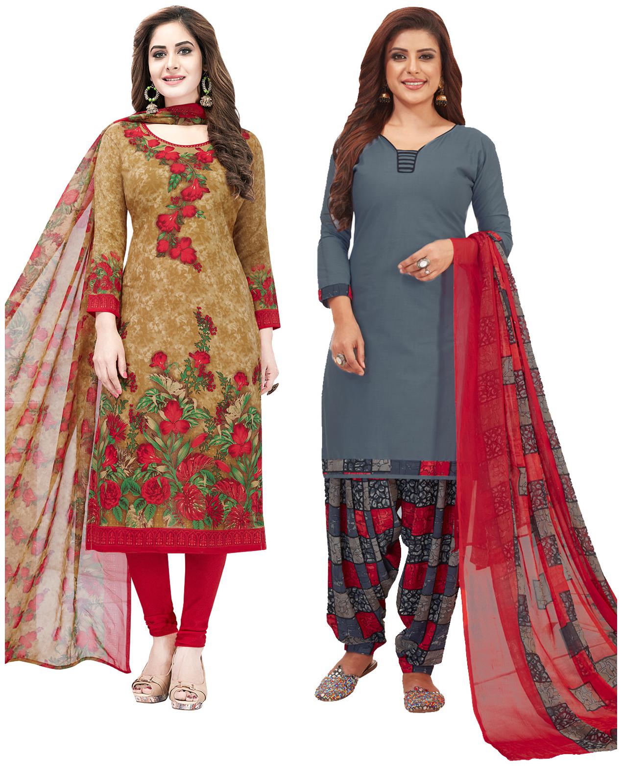 

Salwar Studio Multi Unstitched Kurta with bottom dupatta With dupatta Dress Material