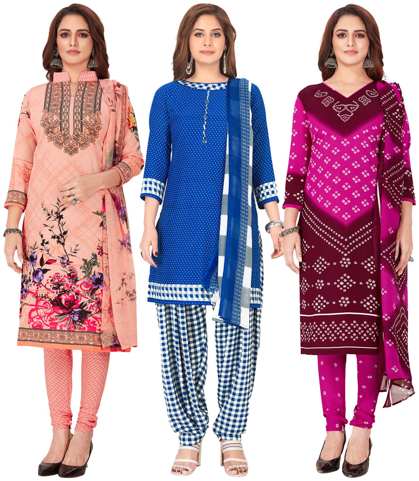 

Salwar Studio Multi Unstitched Kurta with bottom dupatta With dupatta Dress Material