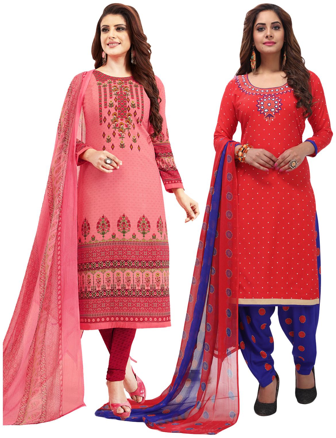 

Salwar Studio Women Crepe Printed Kurta Bottom Dupatta Multi