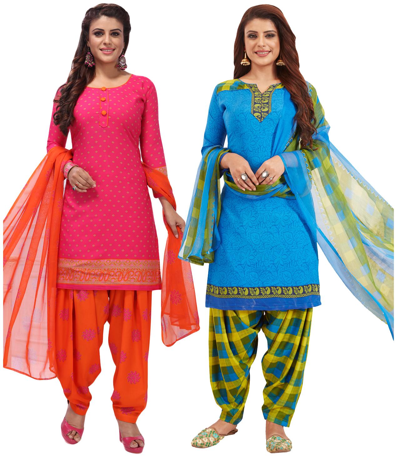 

Salwar Studio Women Crepe Printed Kurta Bottom Dupatta Multi