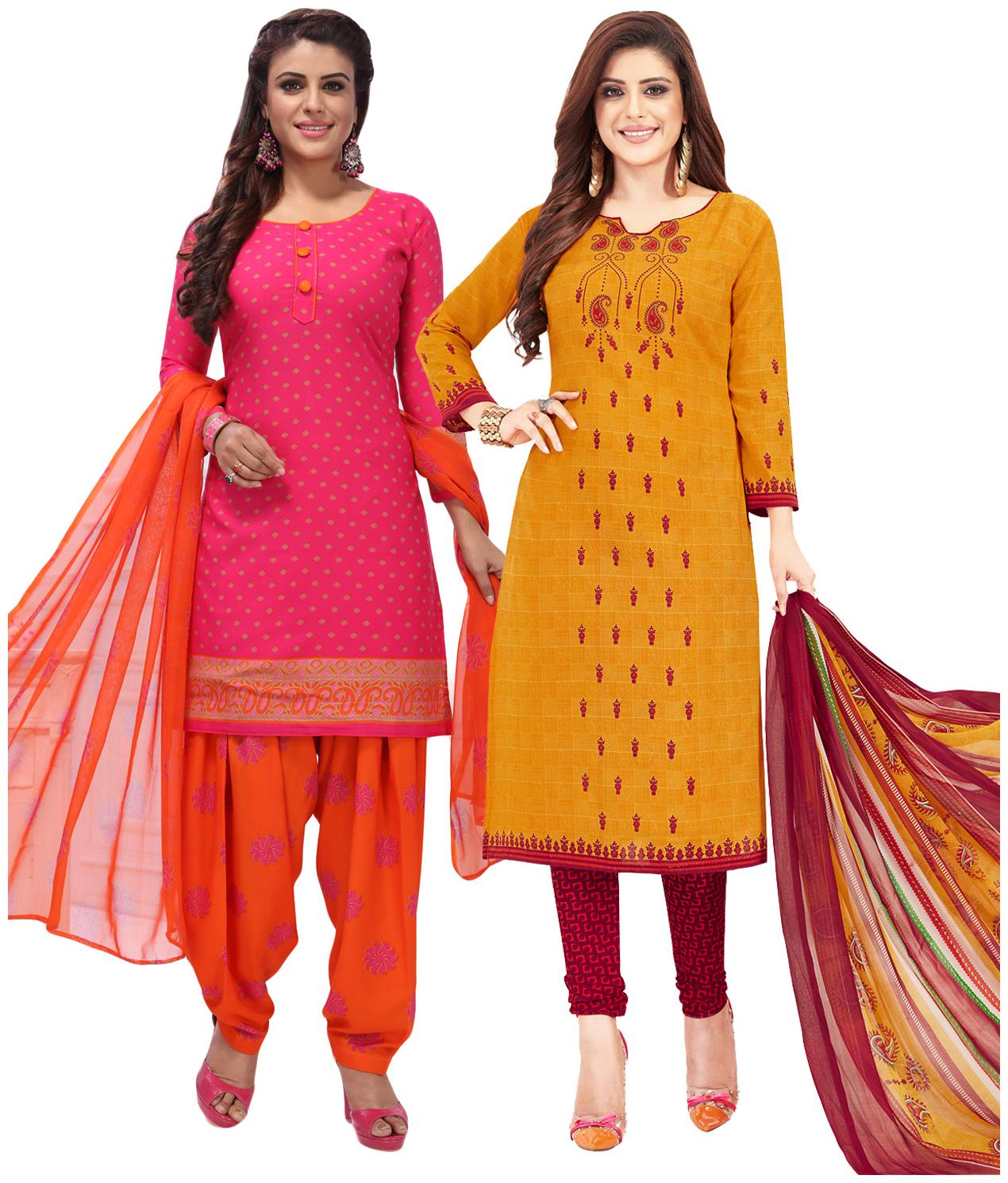 

Salwar Studio Women Crepe Printed Kurta Bottom Dupatta Multi