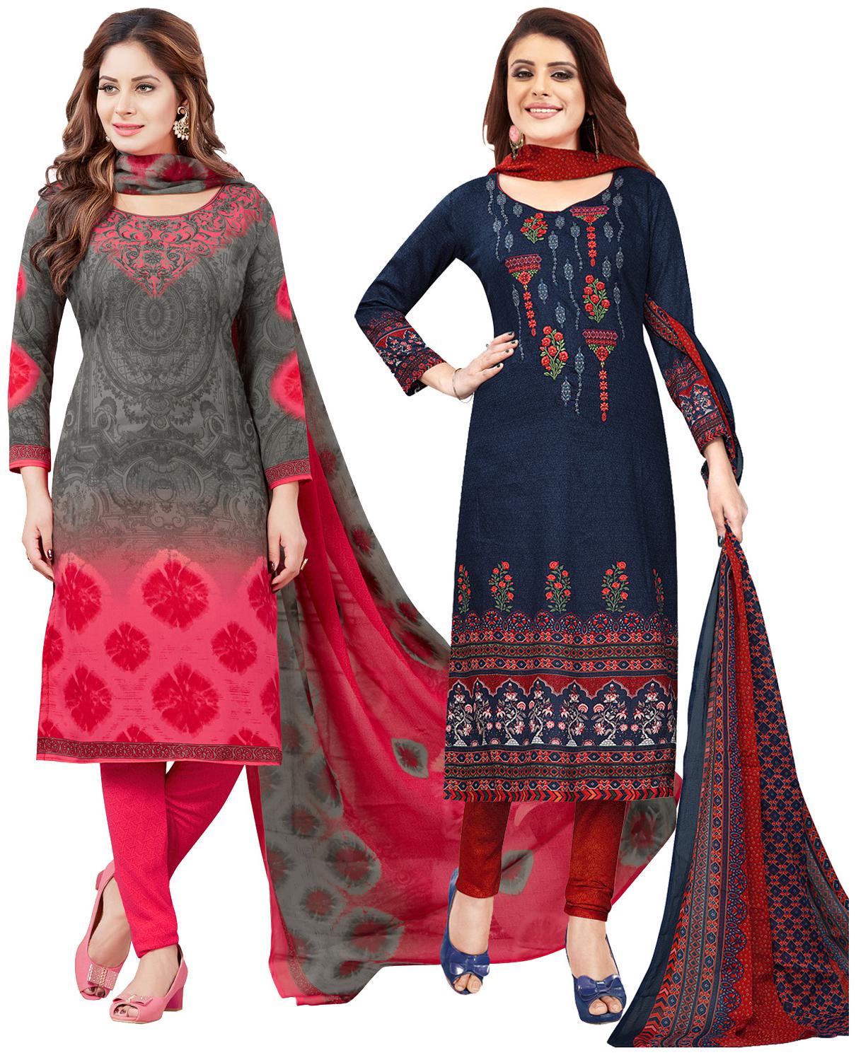 

Salwar Studio Multi Unstitched Kurta with bottom dupatta With dupatta Dress Material
