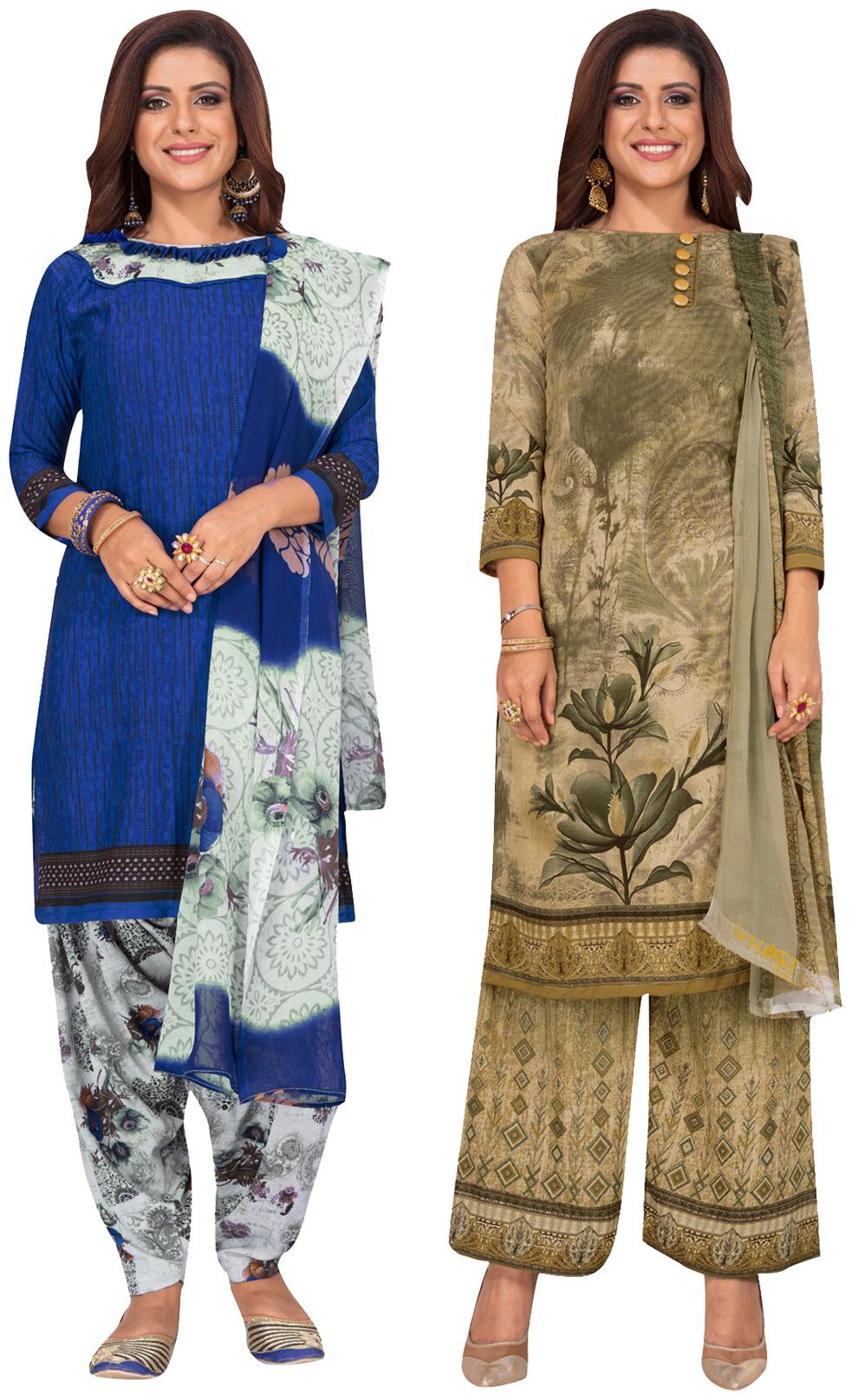 

Salwar Studio Multi Unstitched Kurta with bottom dupatta With dupatta Dress Material