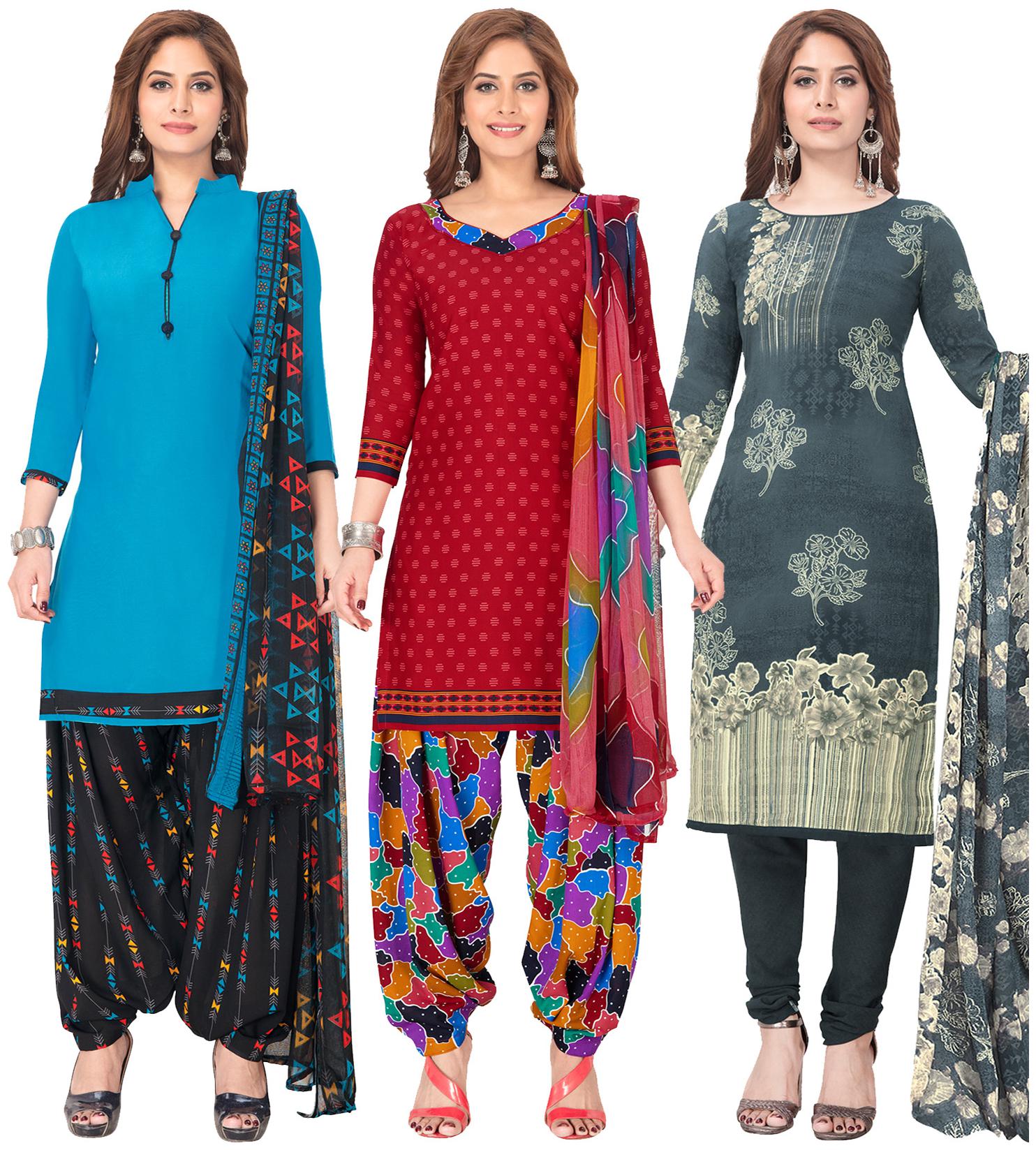 

Salwar Studio Multi Unstitched Kurta with bottom dupatta With dupatta Dress Material
