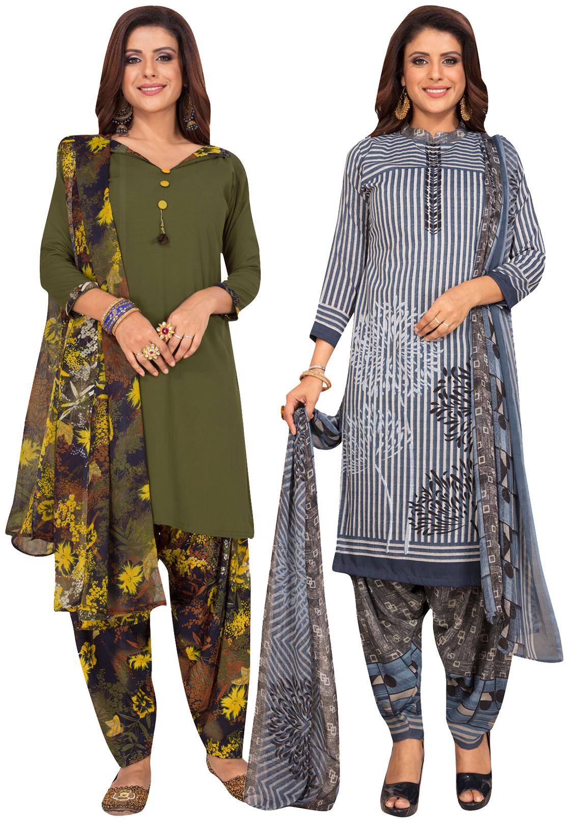 

Salwar Studio Multi Unstitched Kurta with bottom dupatta With dupatta Dress Material
