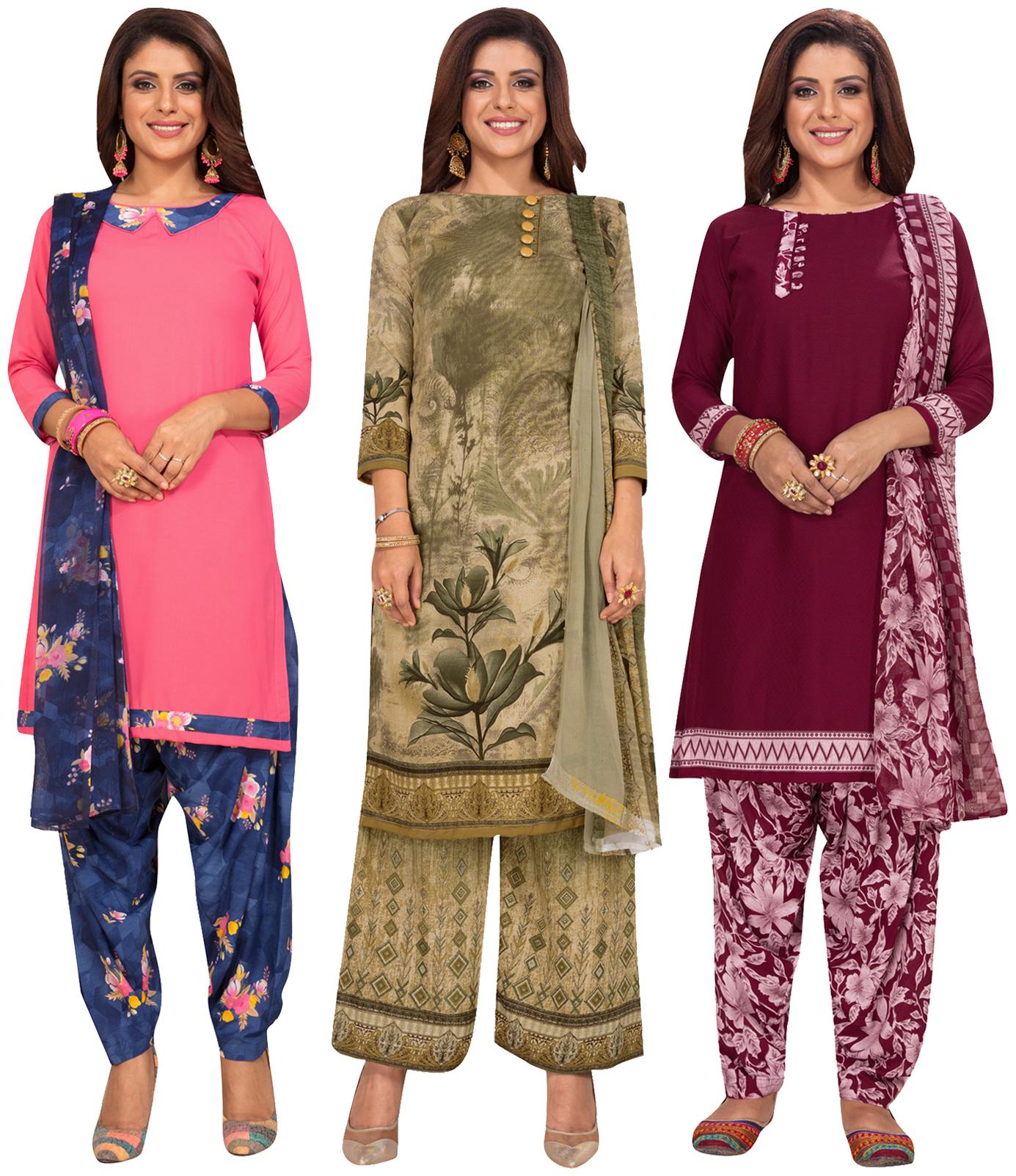 

Salwar Studio Multi Unstitched Kurta with bottom dupatta With dupatta Dress Material