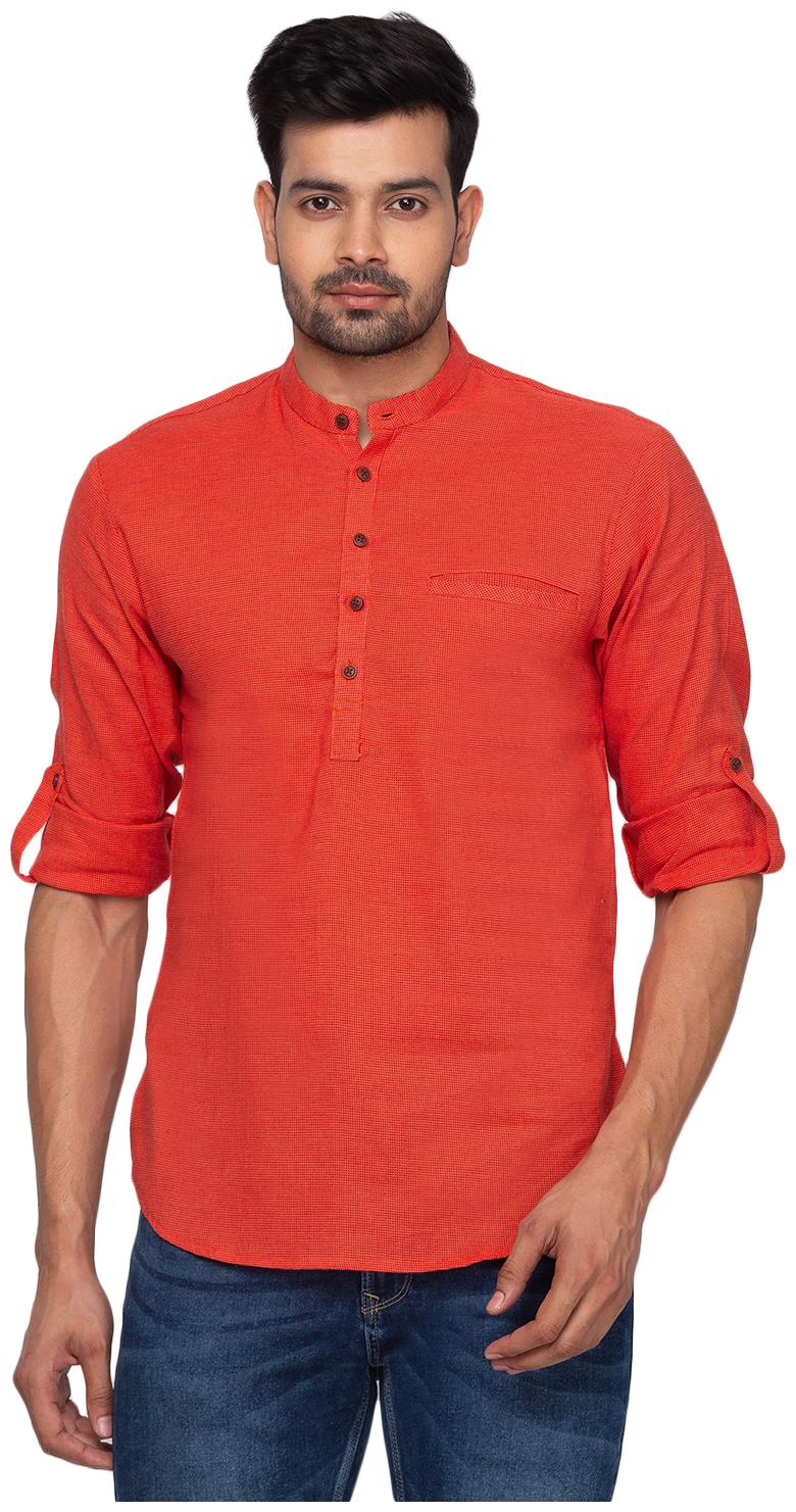 

Salwar Studio Men Red Regular Fit Kurta