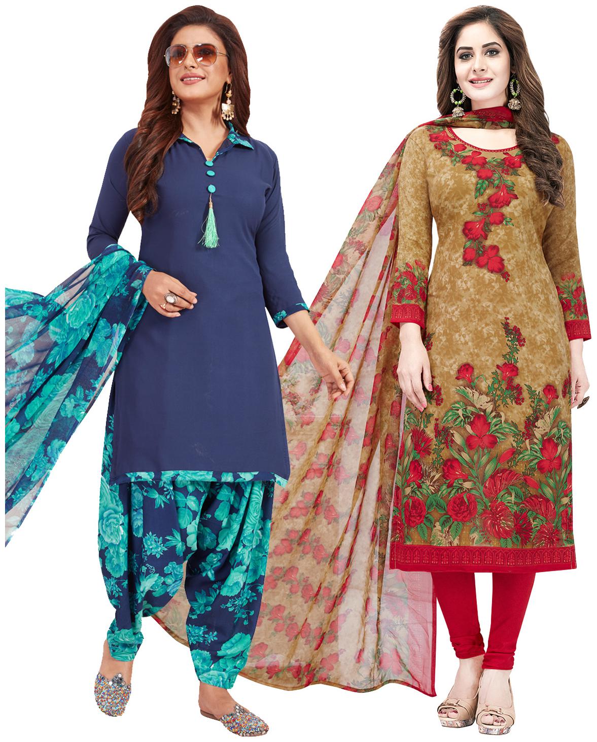 

Salwar Studio Multi Unstitched Kurta with bottom dupatta With dupatta Dress Material