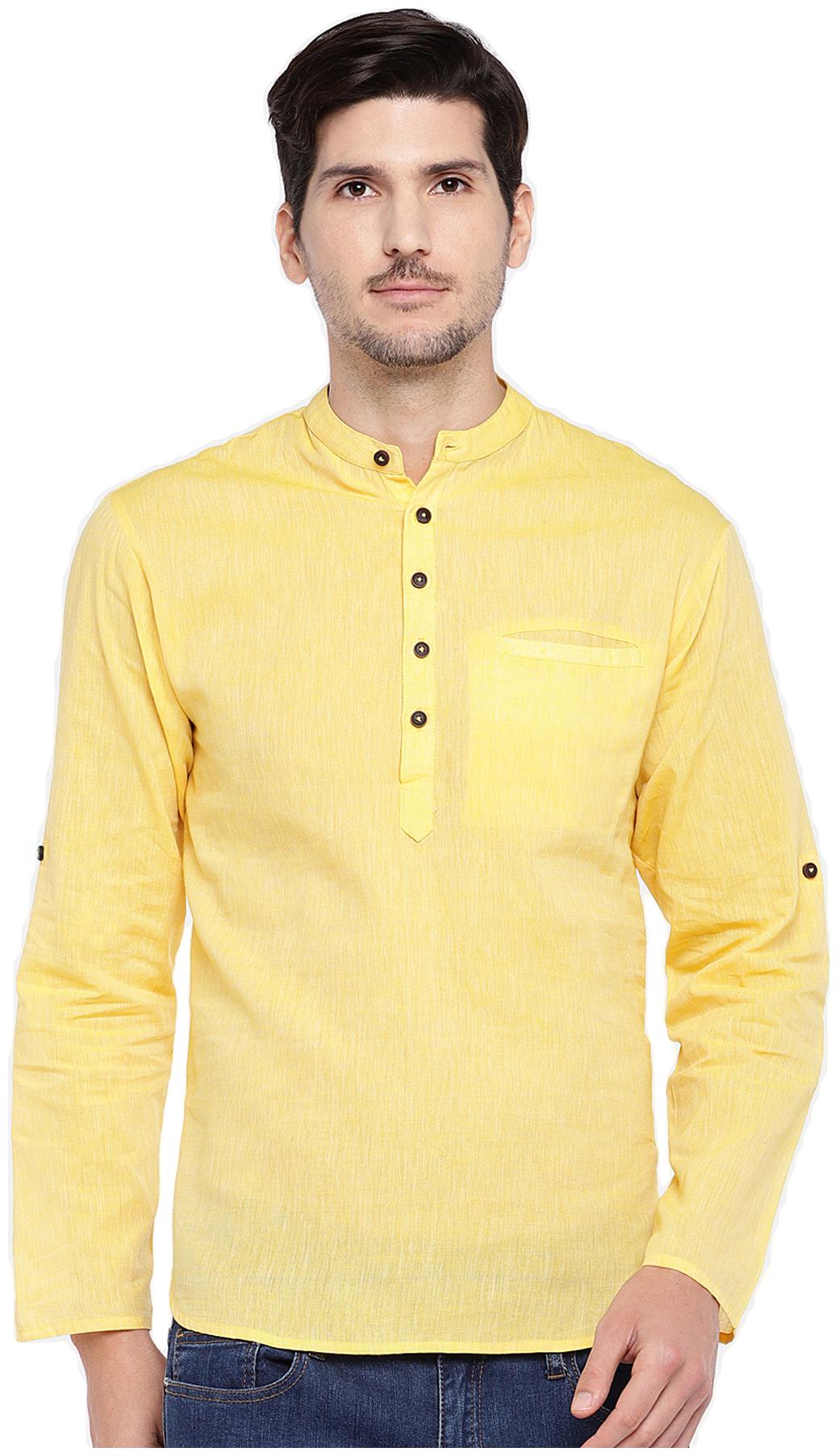 

Salwar Studio Men Yellow Regular Fit Kurta
