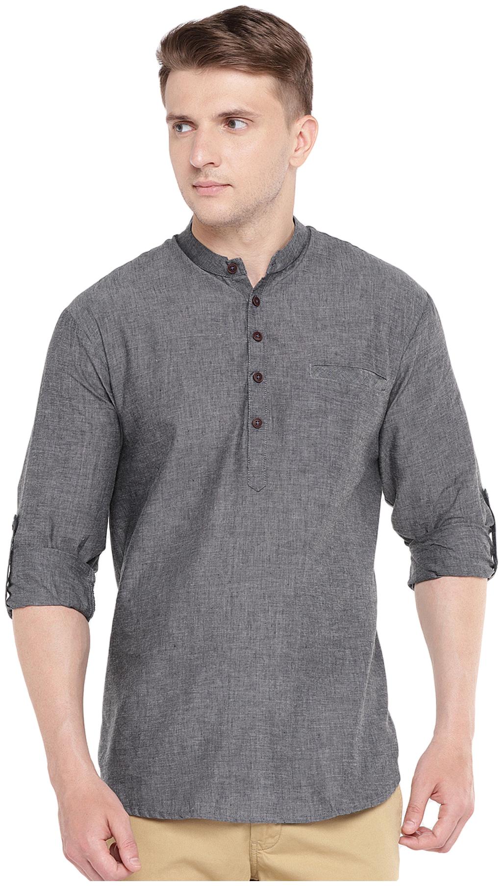 

Salwar Studio Men Grey Regular Fit Kurta