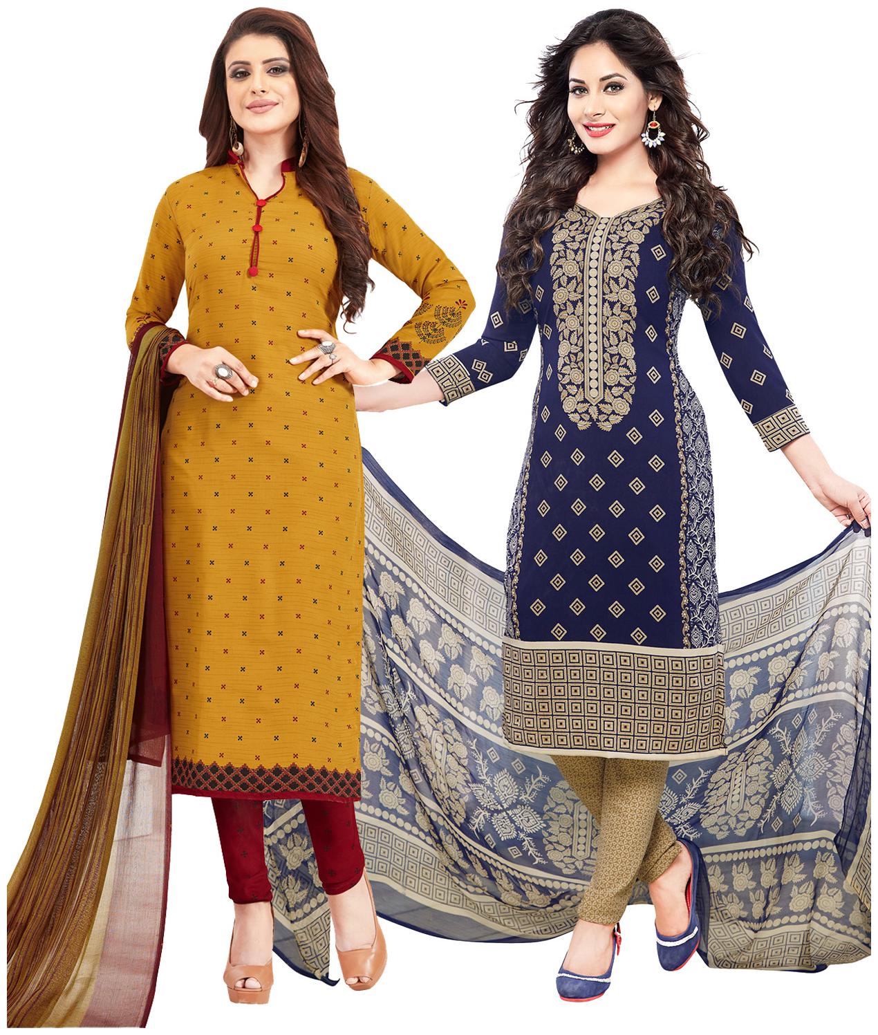 

Salwar Studio Multi Unstitched Kurta with bottom dupatta With dupatta Dress Material