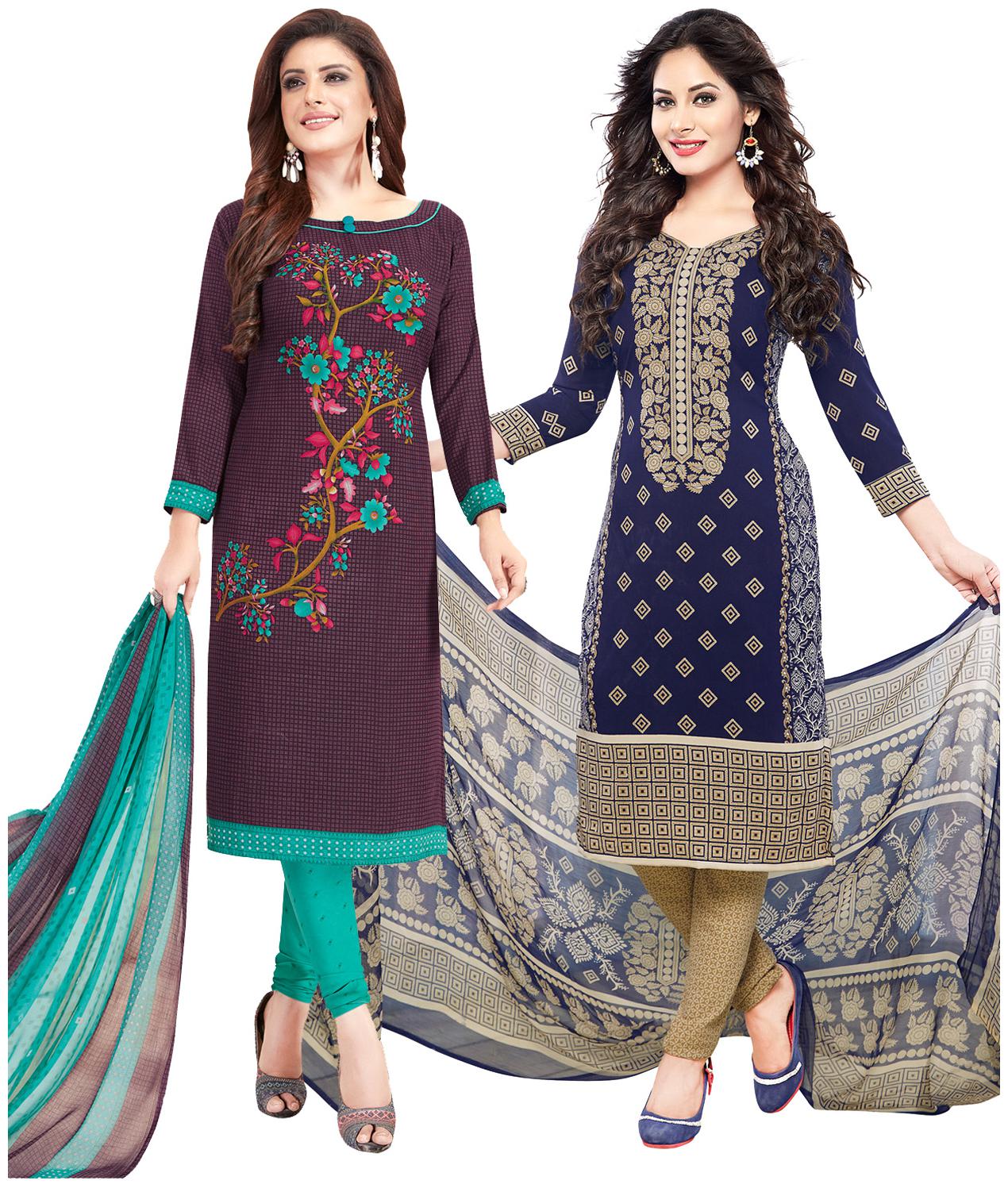 

Salwar Studio Multi Unstitched Kurta with bottom dupatta With dupatta Dress Material