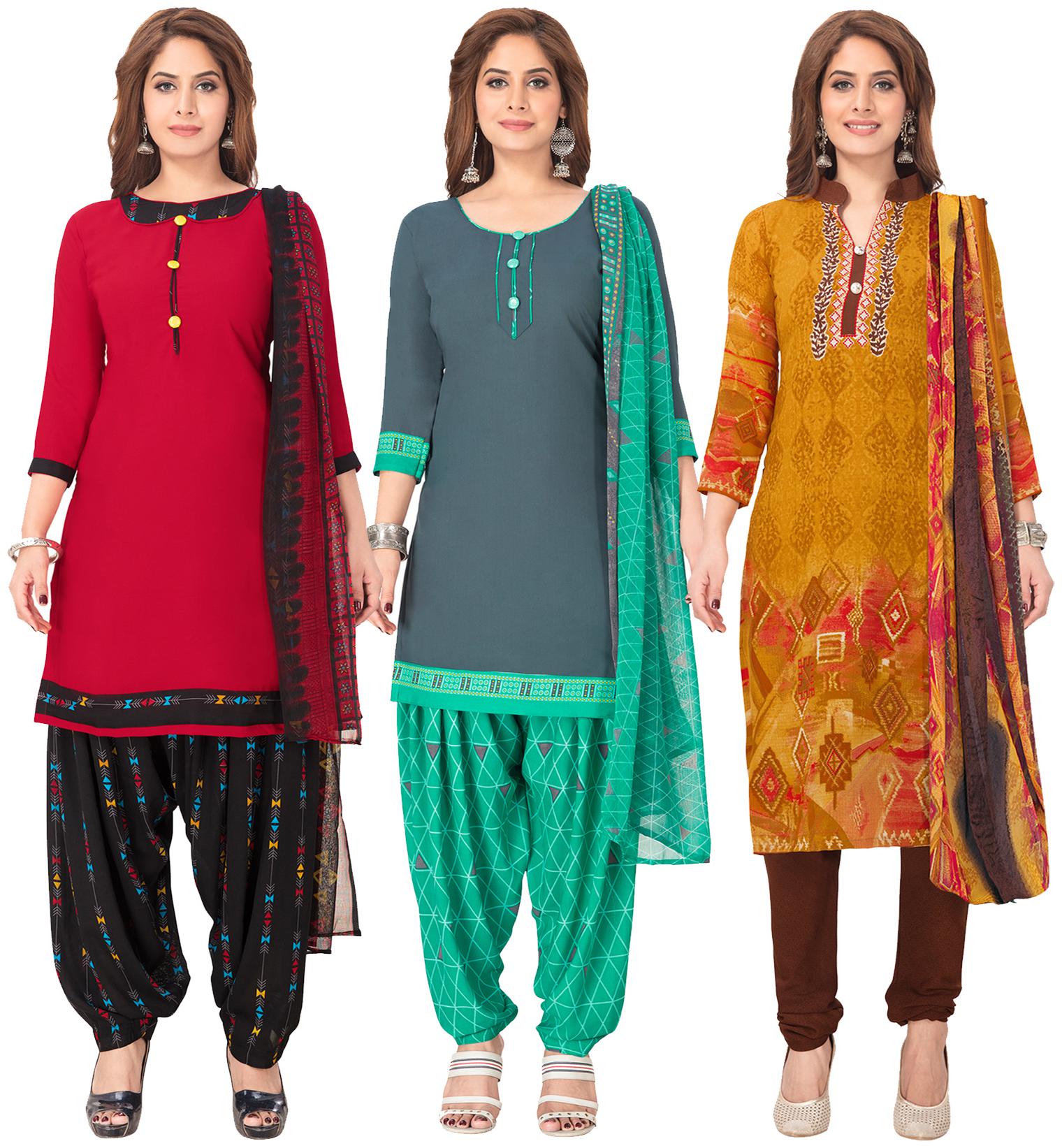 

Salwar Studio Multi Unstitched Kurta with bottom dupatta With dupatta Dress Material