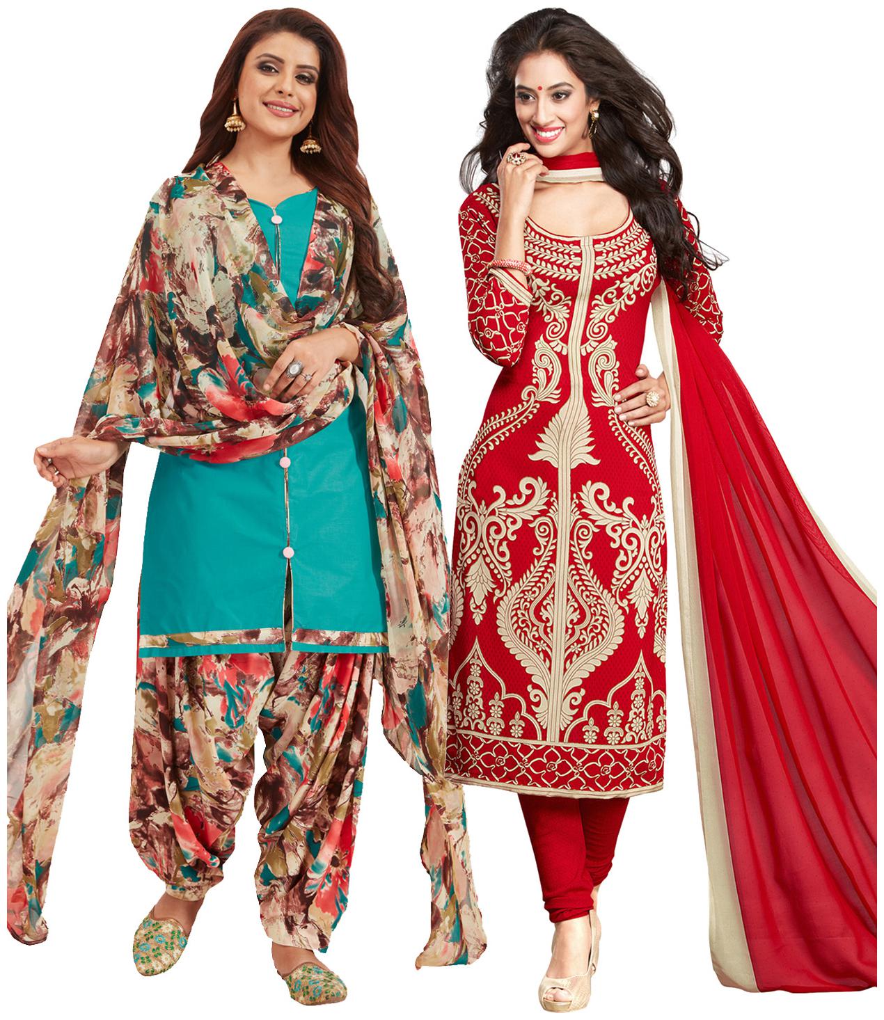 

Salwar Studio Multi Unstitched Kurta with bottom dupatta With dupatta Dress Material