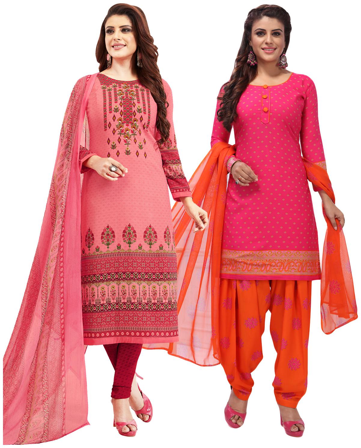 

Salwar Studio Women Crepe Printed Kurta Bottom Dupatta Multi