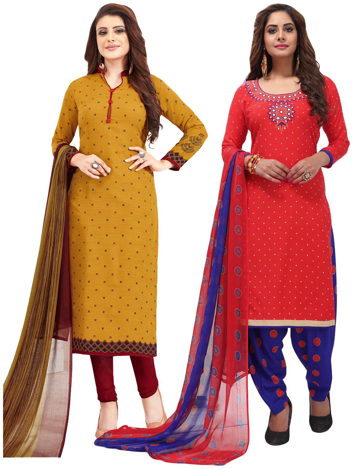 

Salwar Studio Women Crepe Printed Kurta Bottom Dupatta Multi