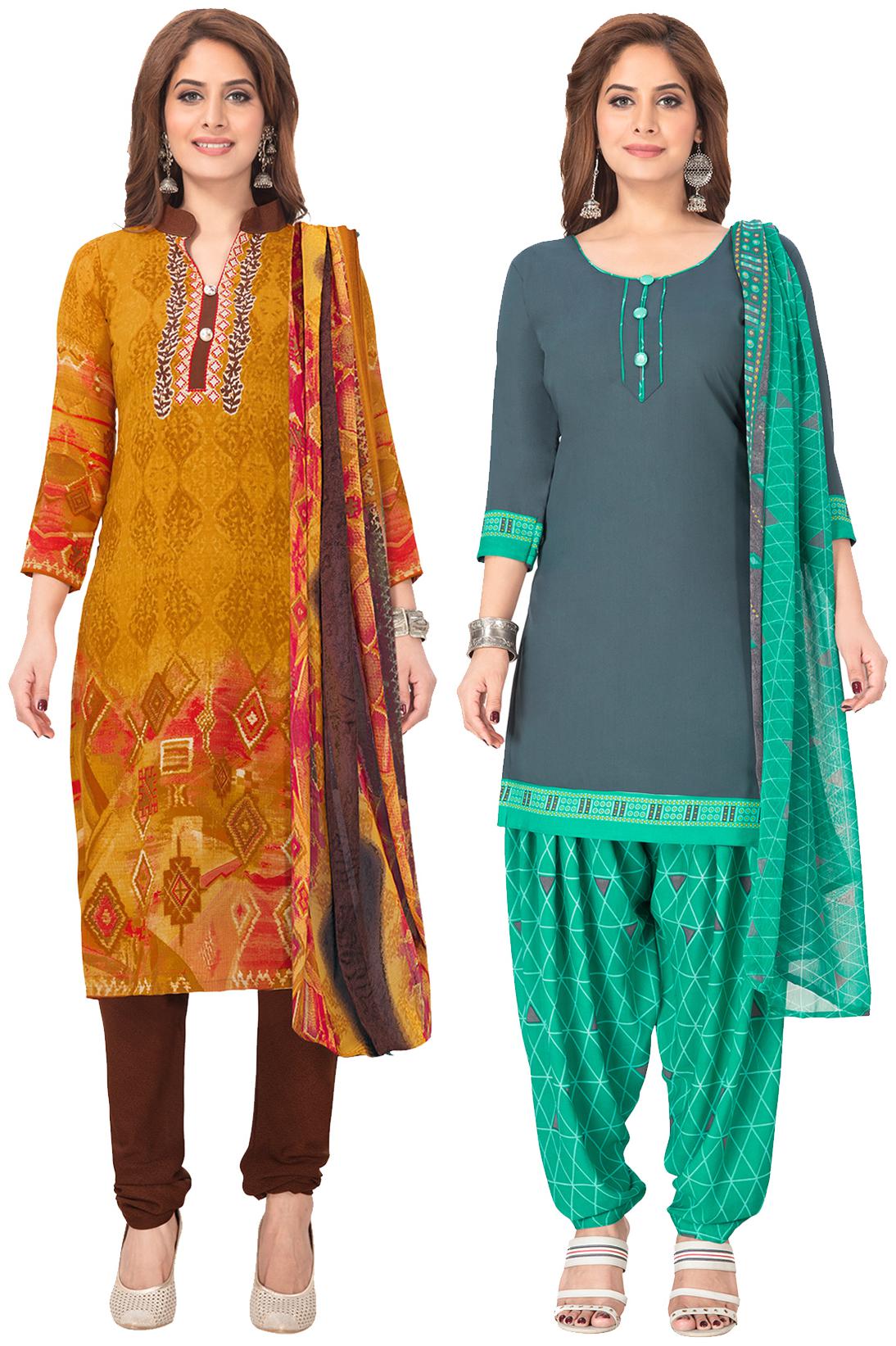 

Salwar Studio Multi Unstitched Kurta with bottom dupatta With dupatta Dress Material