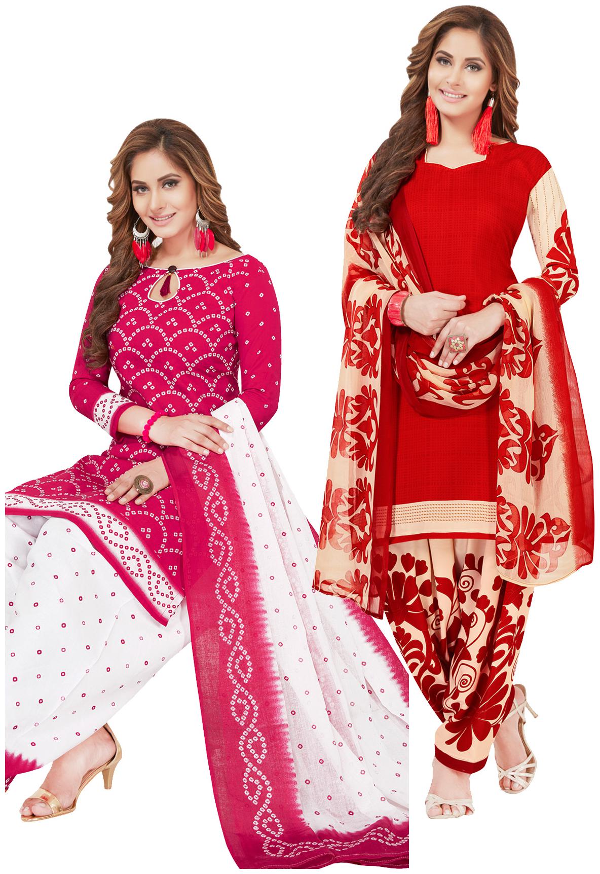 

Salwar Studio Multi Unstitched Kurta fabric With dupatta Dress Material