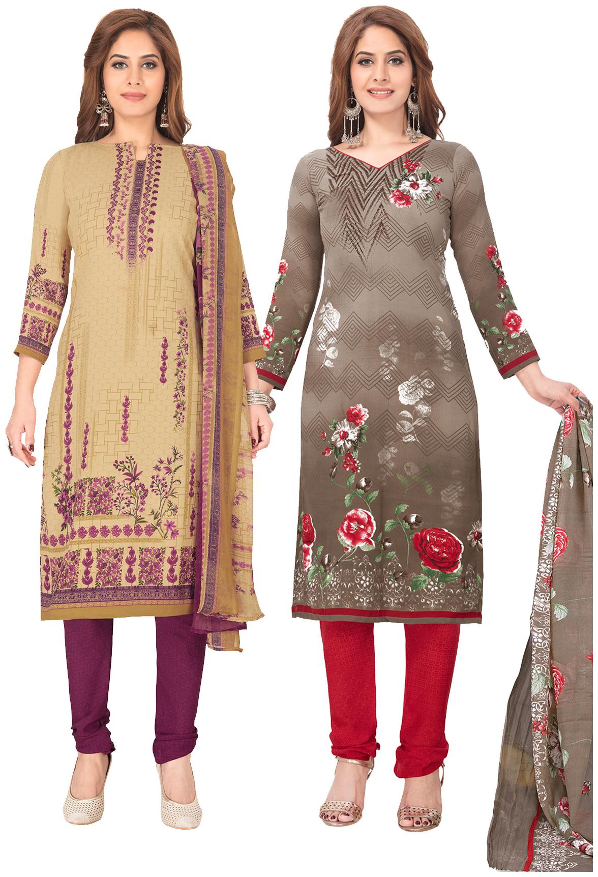 

Salwar Studio Multi Unstitched Kurta with bottom dupatta With dupatta Dress Material