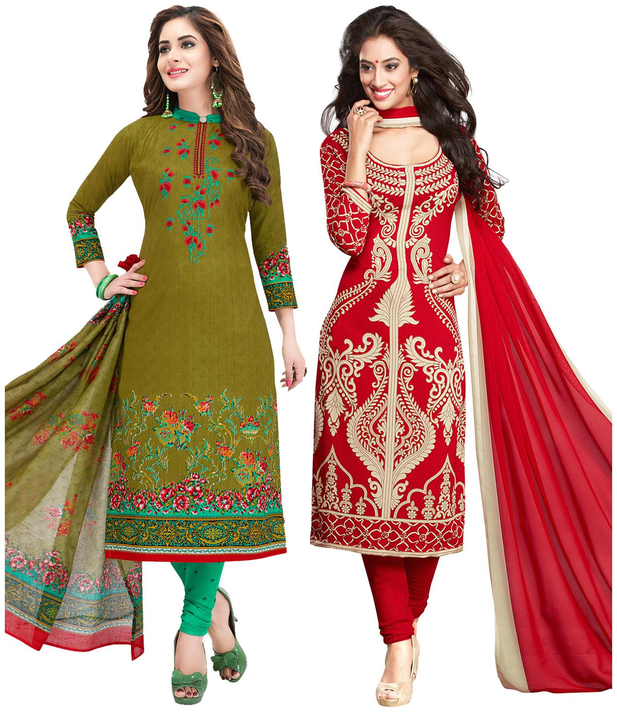 

Salwar Studio Multi Unstitched Kurta with bottom dupatta With dupatta Dress Material