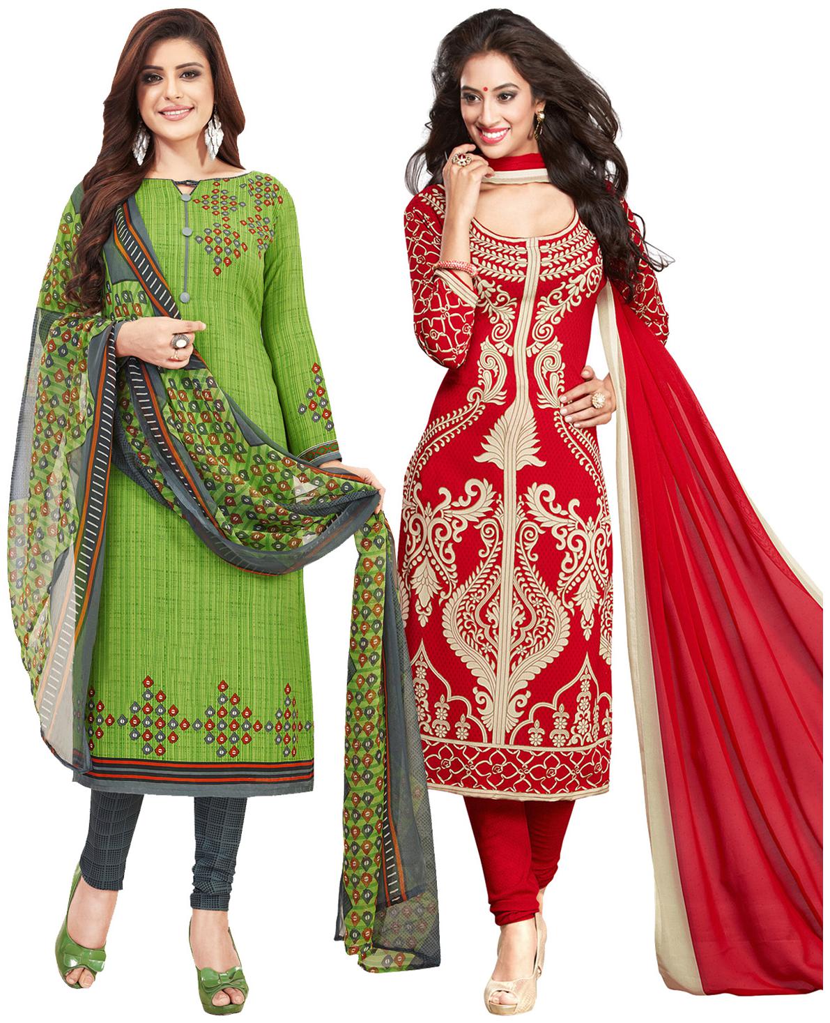 

Salwar Studio Women Crepe Printed Kurta Bottom Dupatta Multi