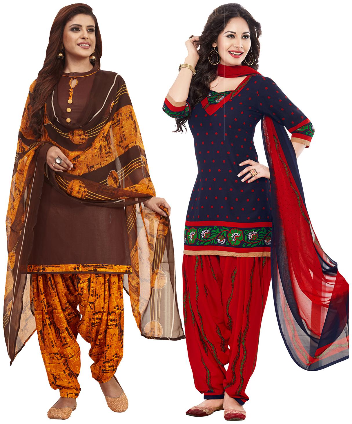 

Salwar Studio Multi Unstitched Kurta with bottom dupatta With dupatta Dress Material