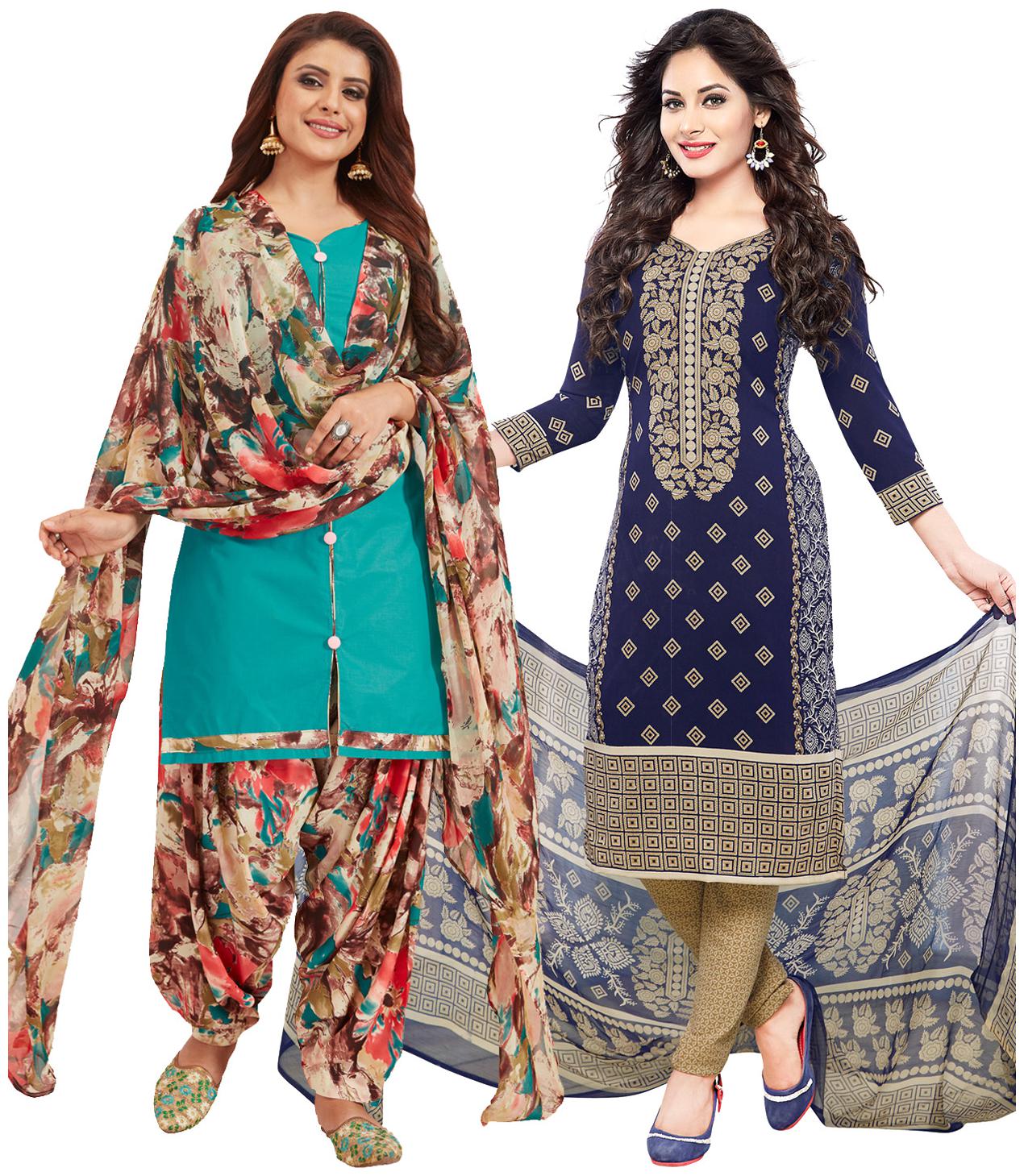 

Salwar Studio Multi Unstitched Kurta with bottom dupatta With dupatta Dress Material